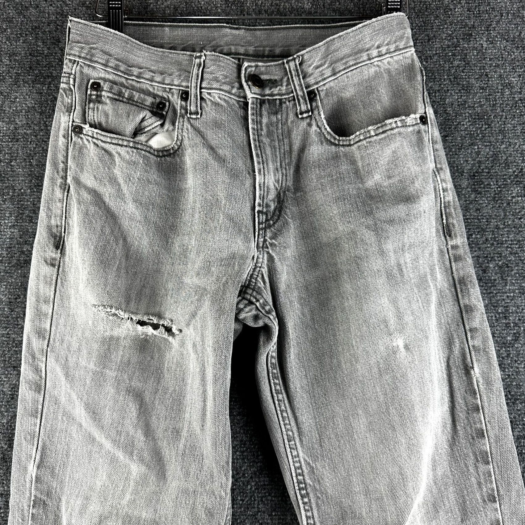 Old Navy Old Navy Jeans Mens 29 Loose Gray Wash Cotton Pockets Distressed Hole Fray Hems Size US 29 - 3 Thumbnail