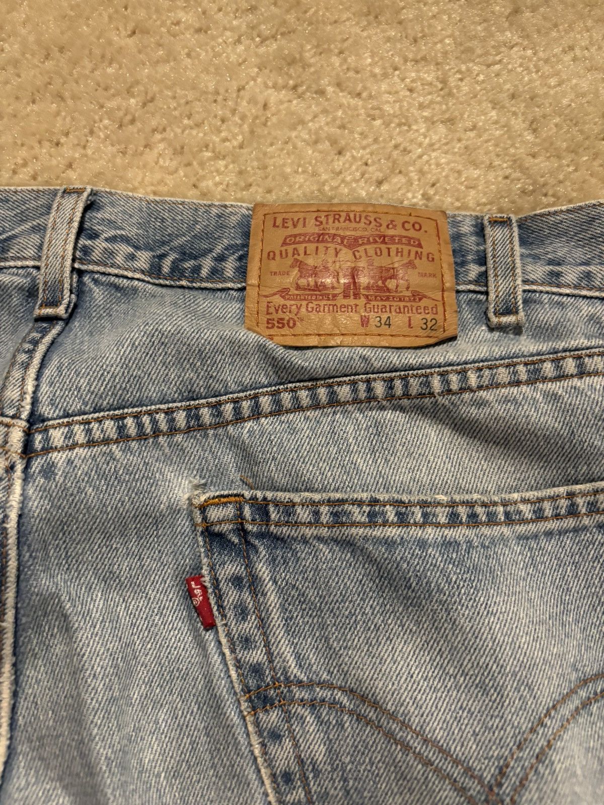 Levi's × Vintage Vintage Levi’s 550 Patchwork 34x32 Size US 34 / EU 50 - 7 Thumbnail