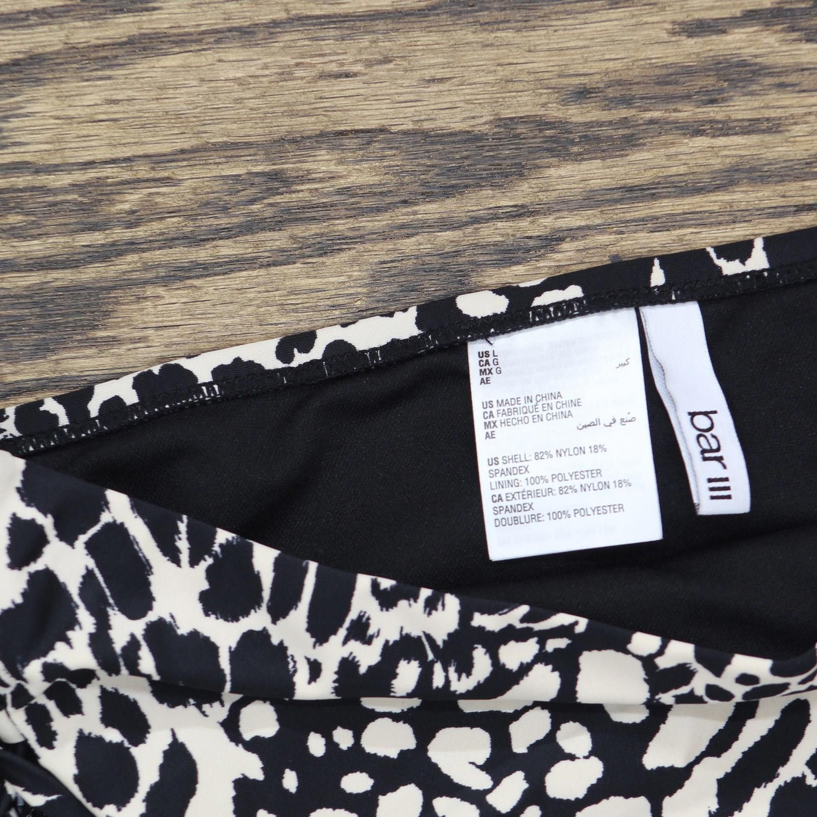 Bar III Nwt Bar Iii Printed Bikini Swim Top Side Tie Black Multi L Size ONE SIZE - 4 Thumbnail