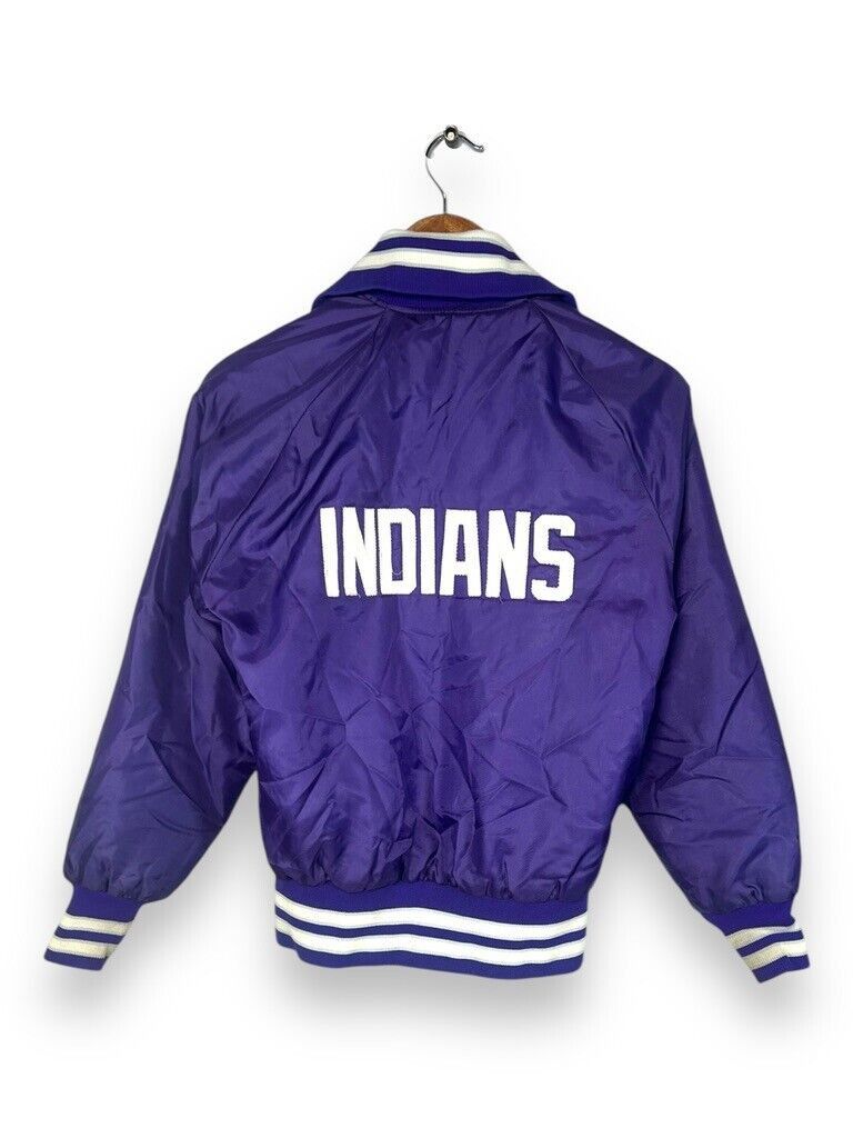 Vintage Vintage 70s/80s Indians Varsity Quilted Lined Button Up Nyl Size US S / EU 44-46 / 1 - 1 Thumbnail