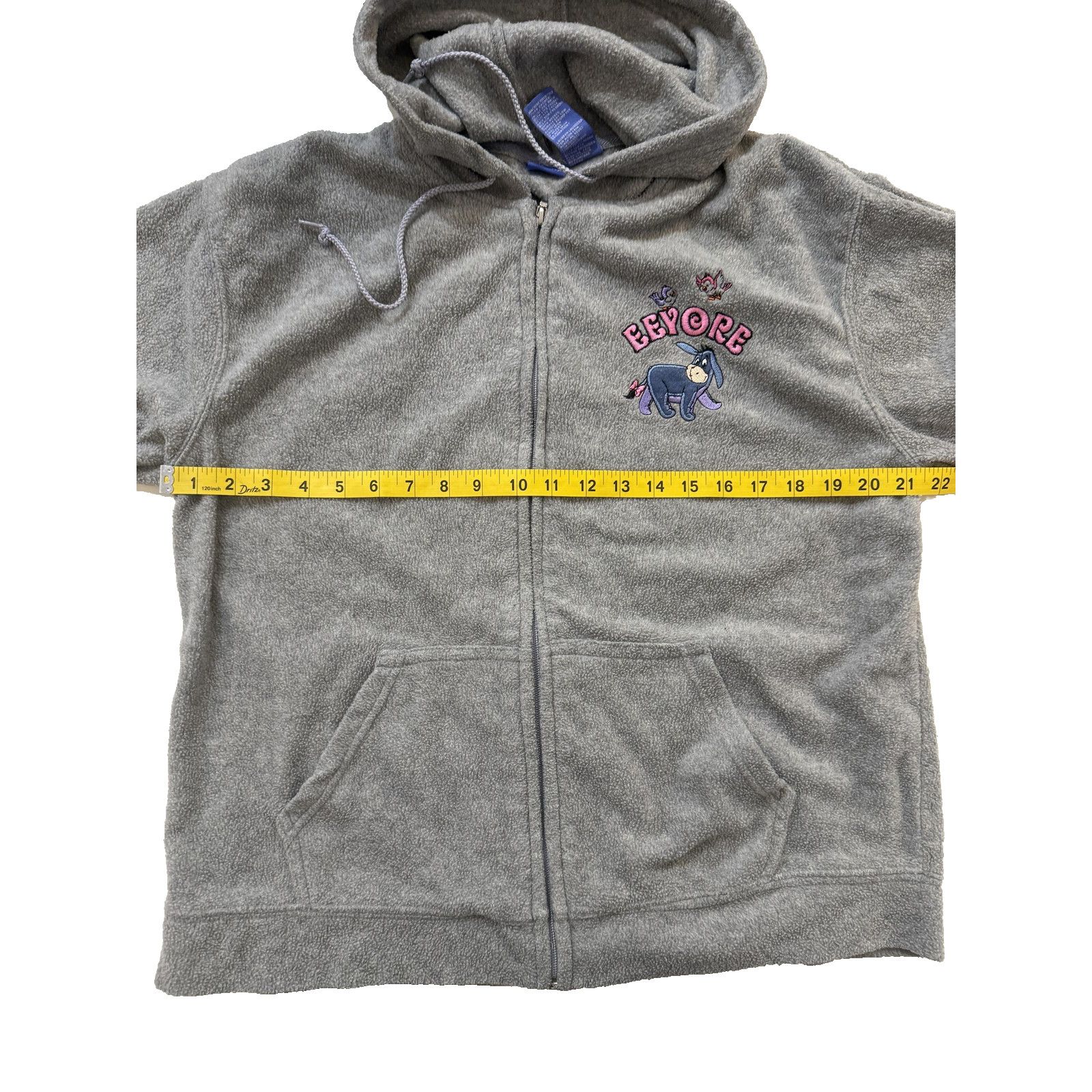 Disney Disney Eeyore Zip Hoodie Womens LG Gray Back Hit Embroidered Size L / US 10 / IT 46 - 4 Thumbnail
