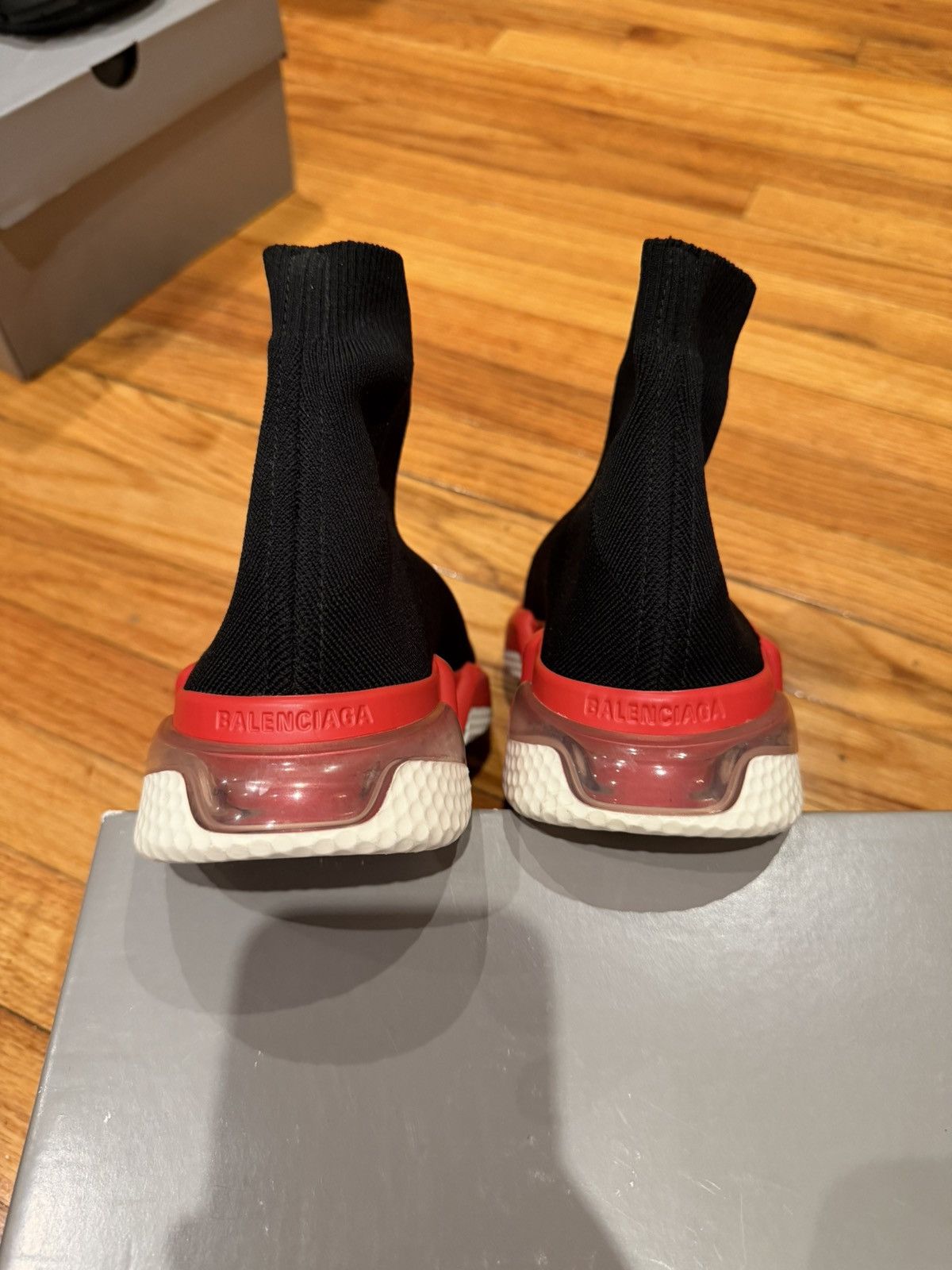Balenciaga Balenciaga Speed Trainer Black Red Clear Size US 6 / EU 39 - 3 Thumbnail