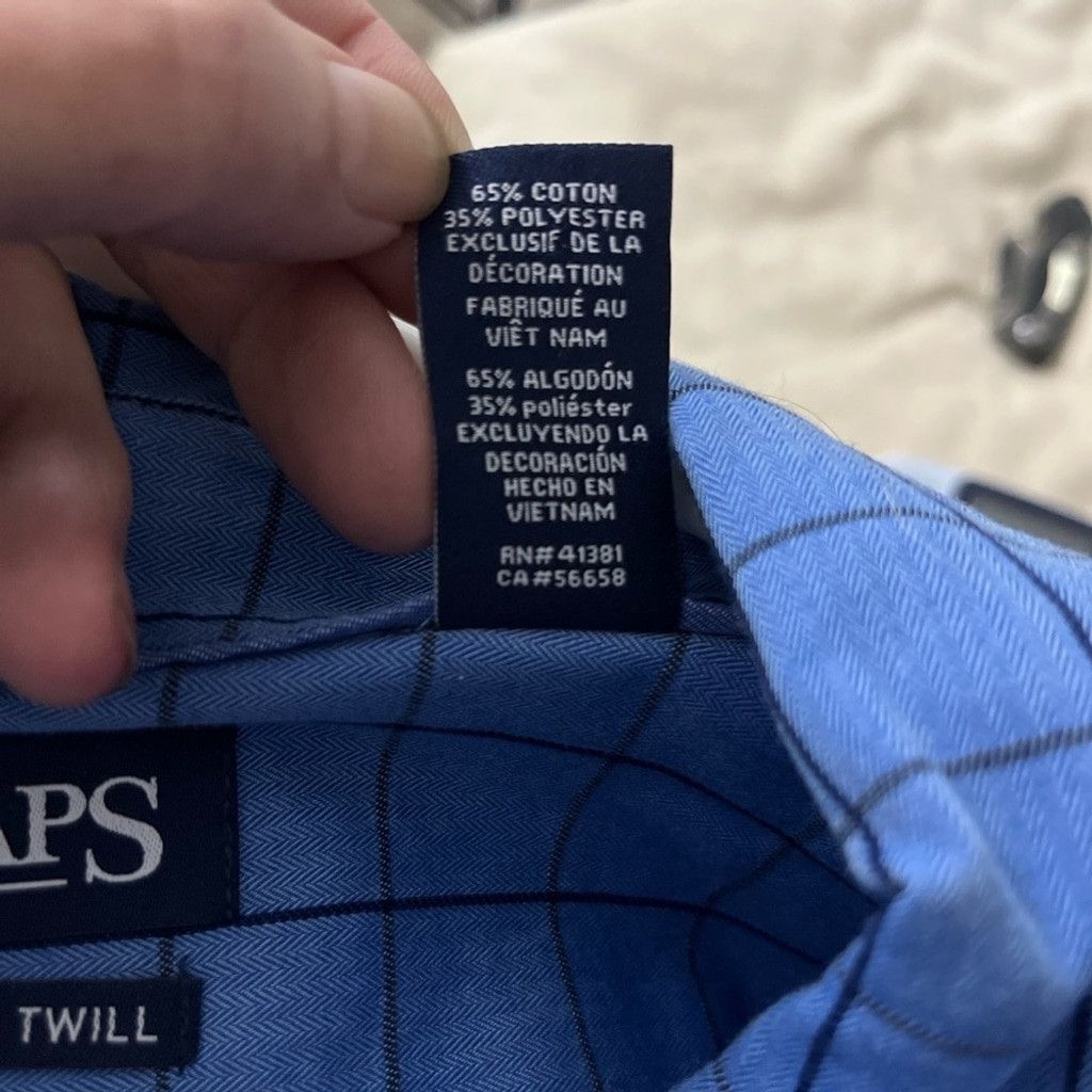 Chaps Chaps Easy Care Twill Shirt XL Blue Plaid Button-Up Size US XL / EU 56 / 4 - 6 Thumbnail