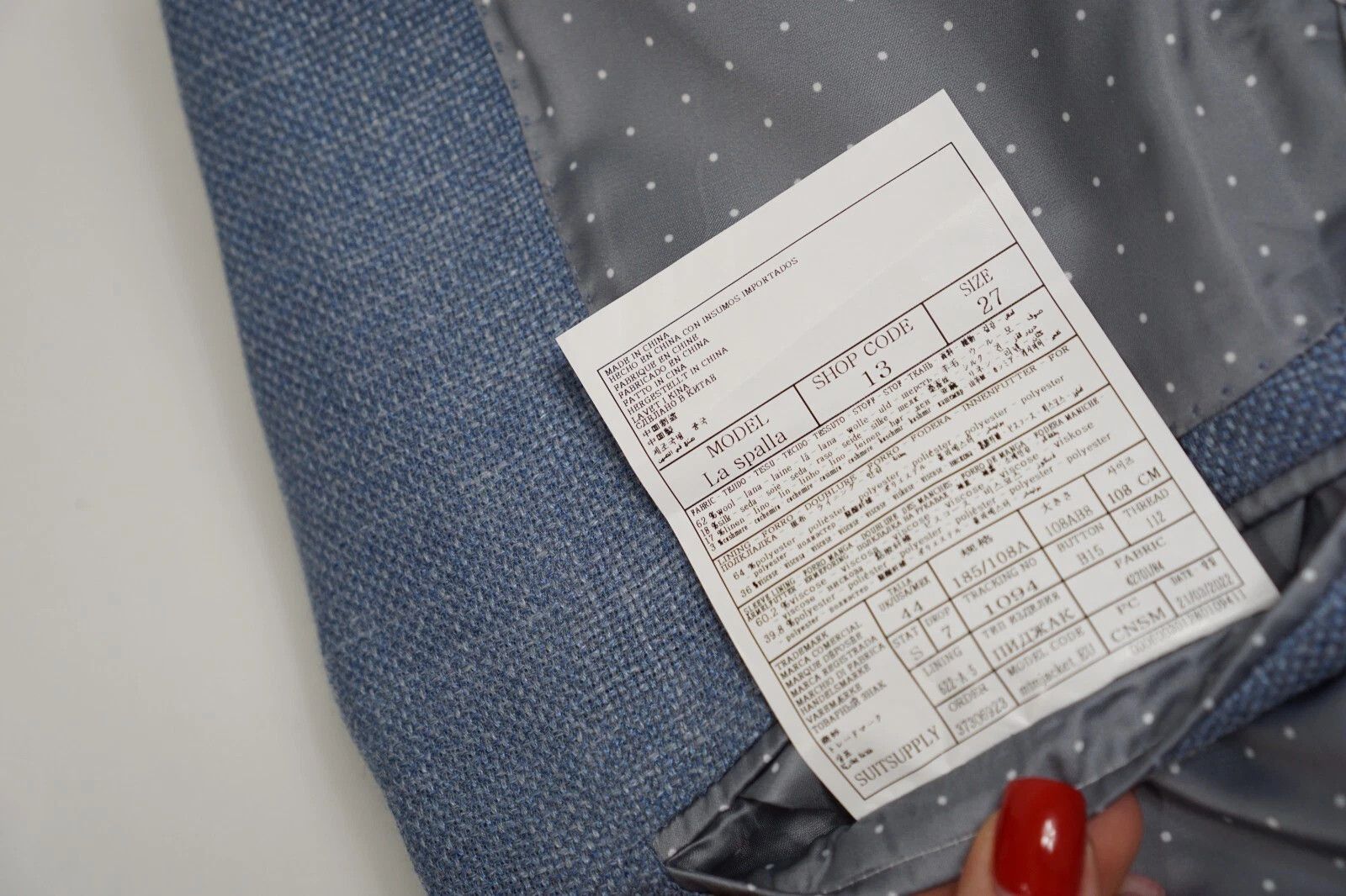 Suitsupply Men Suitsupply Blazer La Spalla Blue Wool Silk Linen US44S Size 44S - 6 Thumbnail