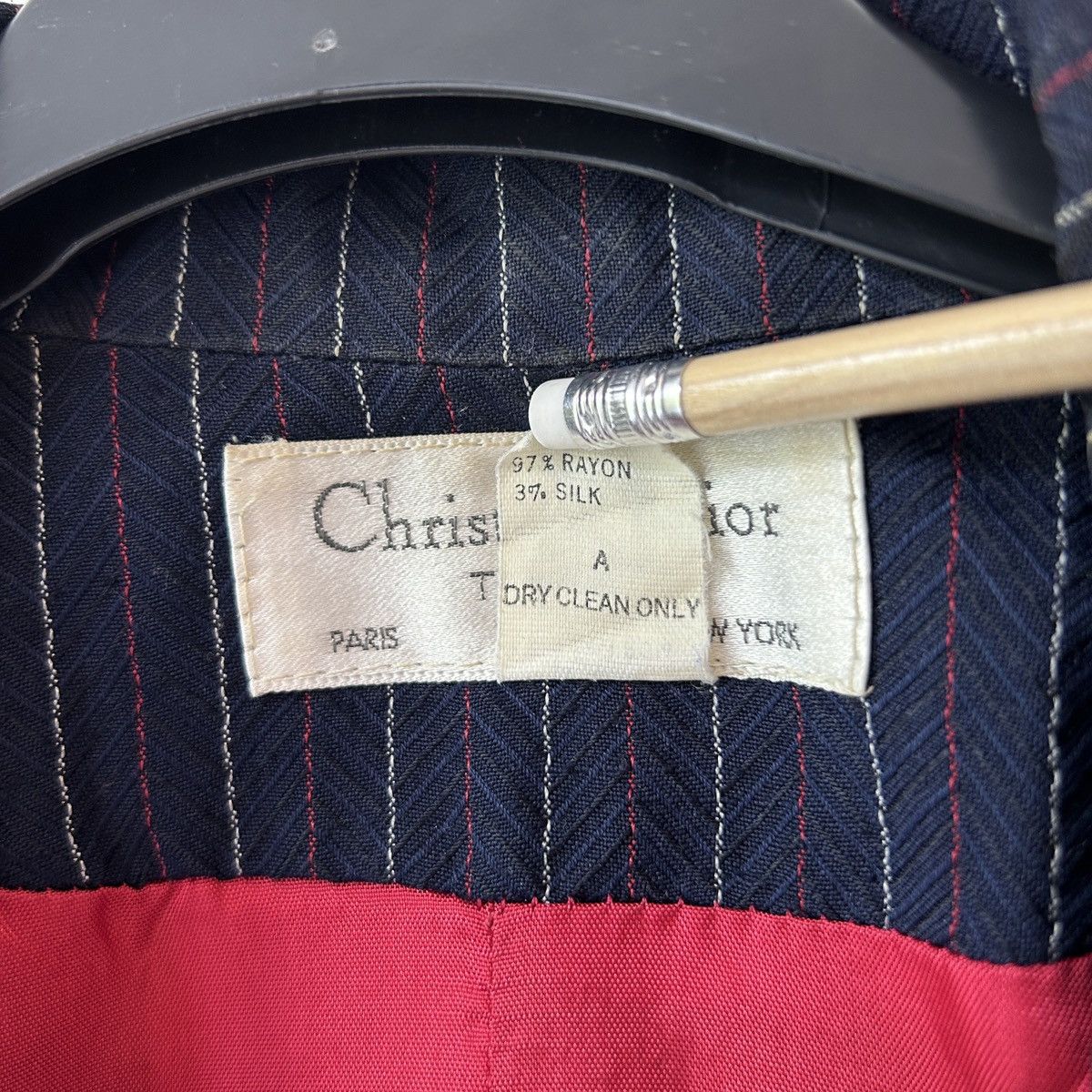 Dior 70s Silk Christian Dior blazer navy striped Size XL / US 12-14 / IT 48-50 - 11 Thumbnail