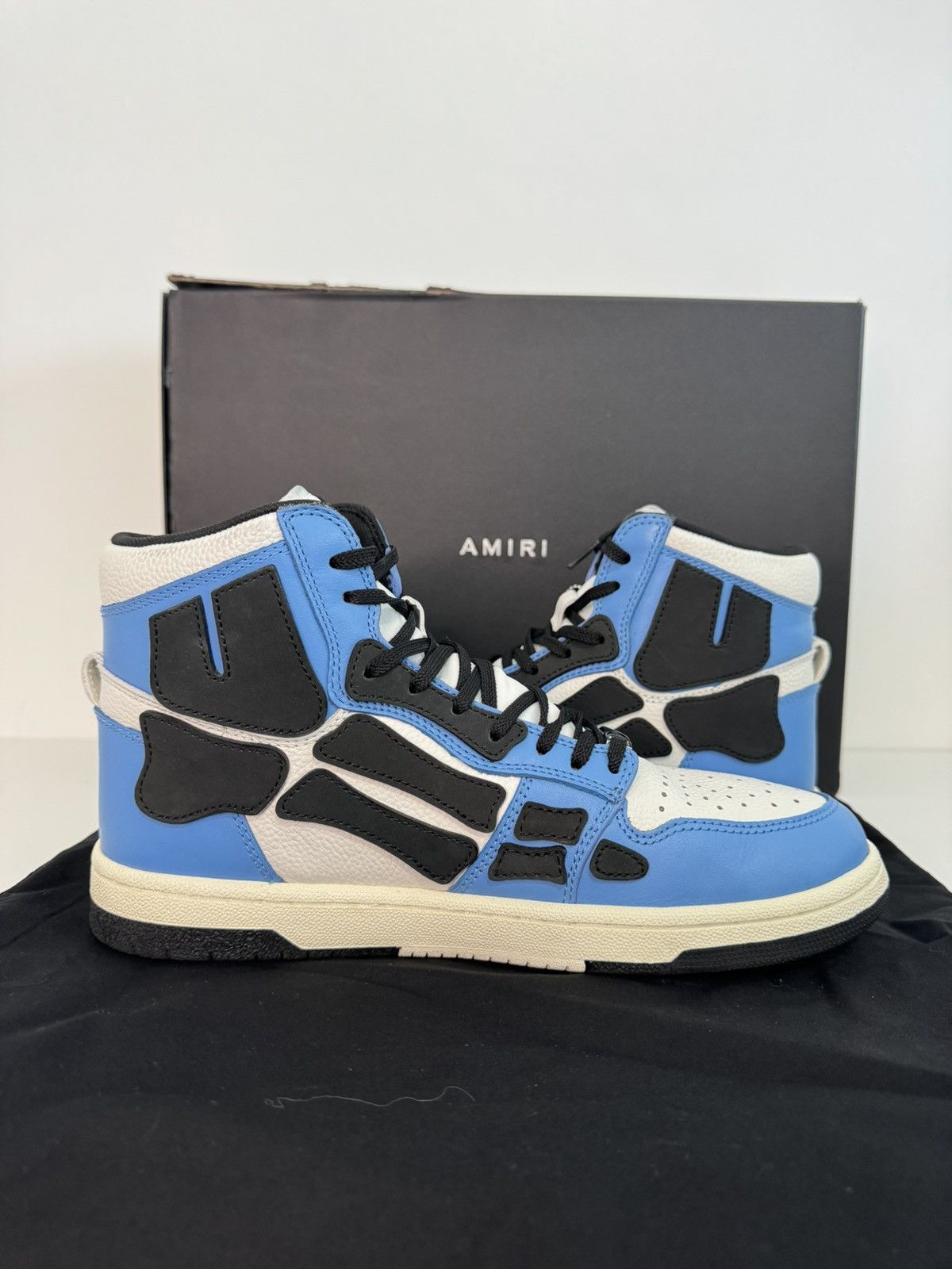 Amiri Amiri Skel Top Hi Blue/White Size 9 Preowned W/ Box Size US 9 / EU 42 - 4 Thumbnail