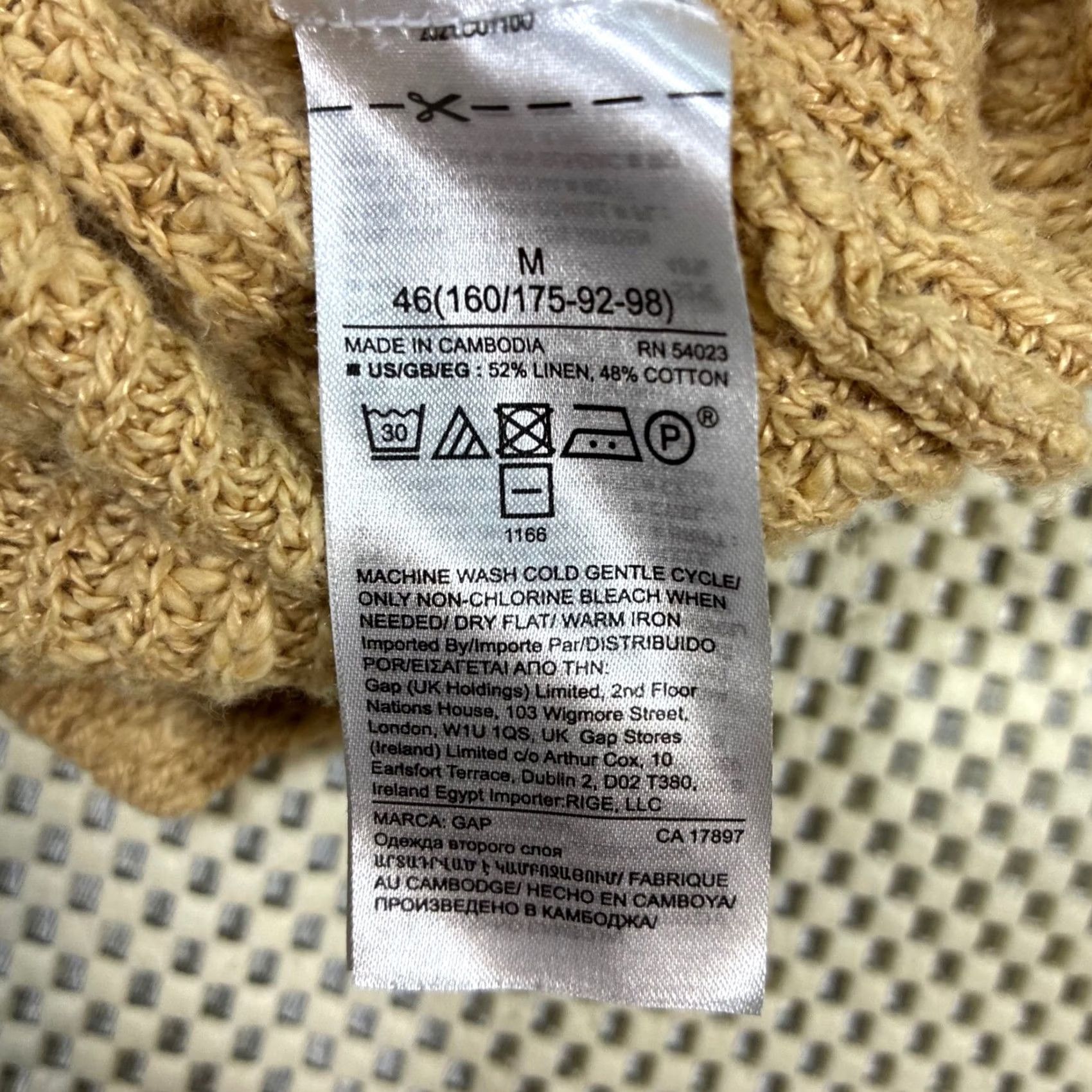 Gap GAP Tank Top Womens Medium Linen Blend Knit Sleeveless Scoop Neck Tan Yellow Breatherable Basic Casual Vacation Vintage? (No—skip) Size M / US 6-8 / IT 42-44 - 5 Thumbnail