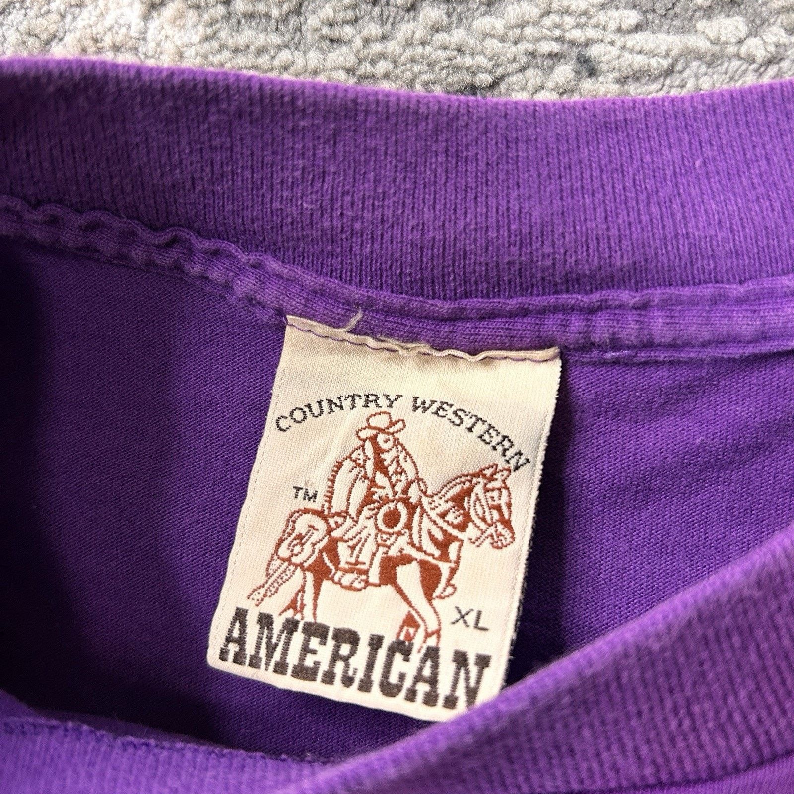 & Other Stories Vintage 90s I Love Country Music Purple Single Stitch XL Size US XL / EU 56 / 4 - 3 Thumbnail
