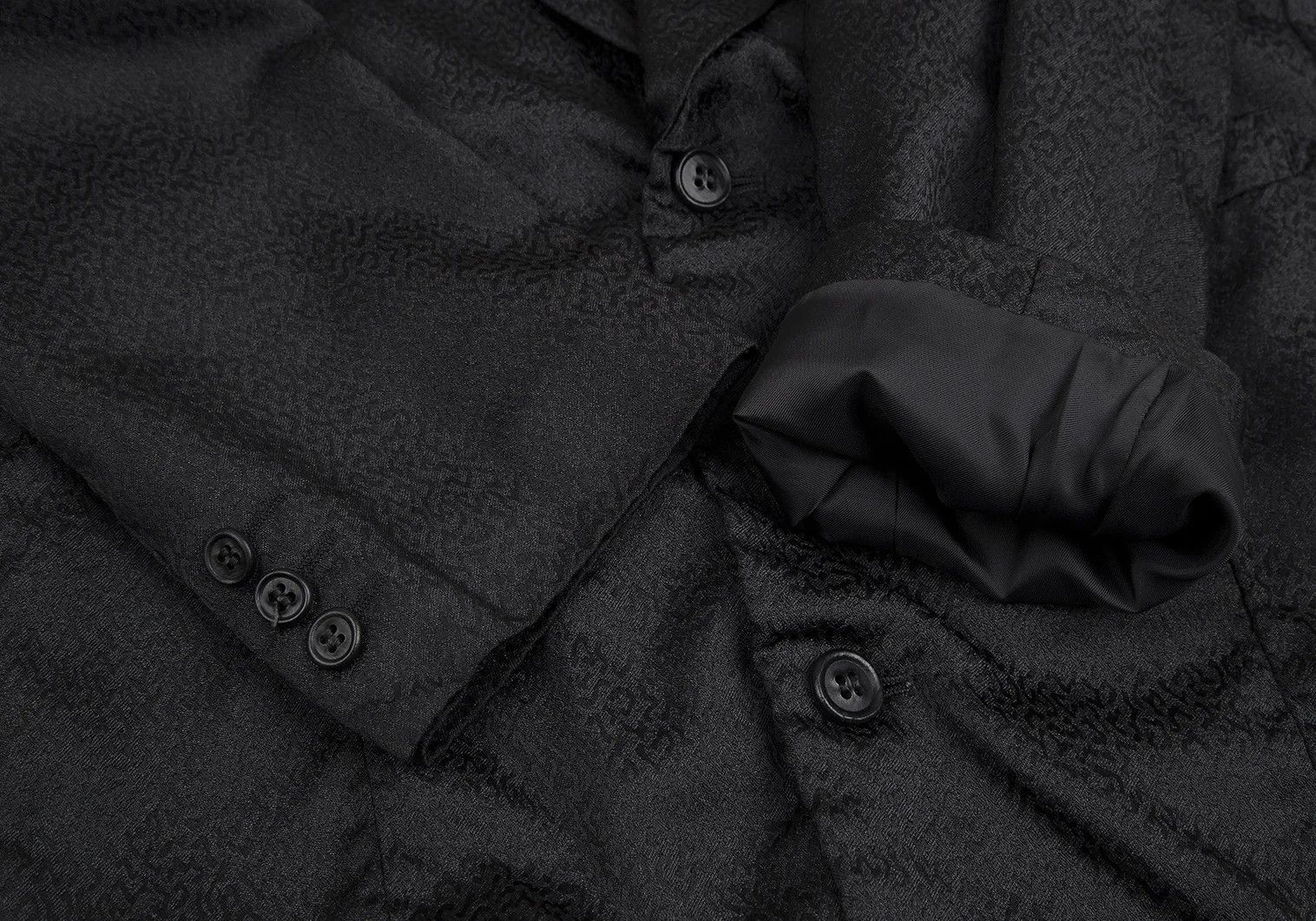 Comme des Garcons Homme Plus Jacquard Shawl Collar Long Jacket in Black Size S Size US S / EU 44-46 / 1 - 6 Thumbnail