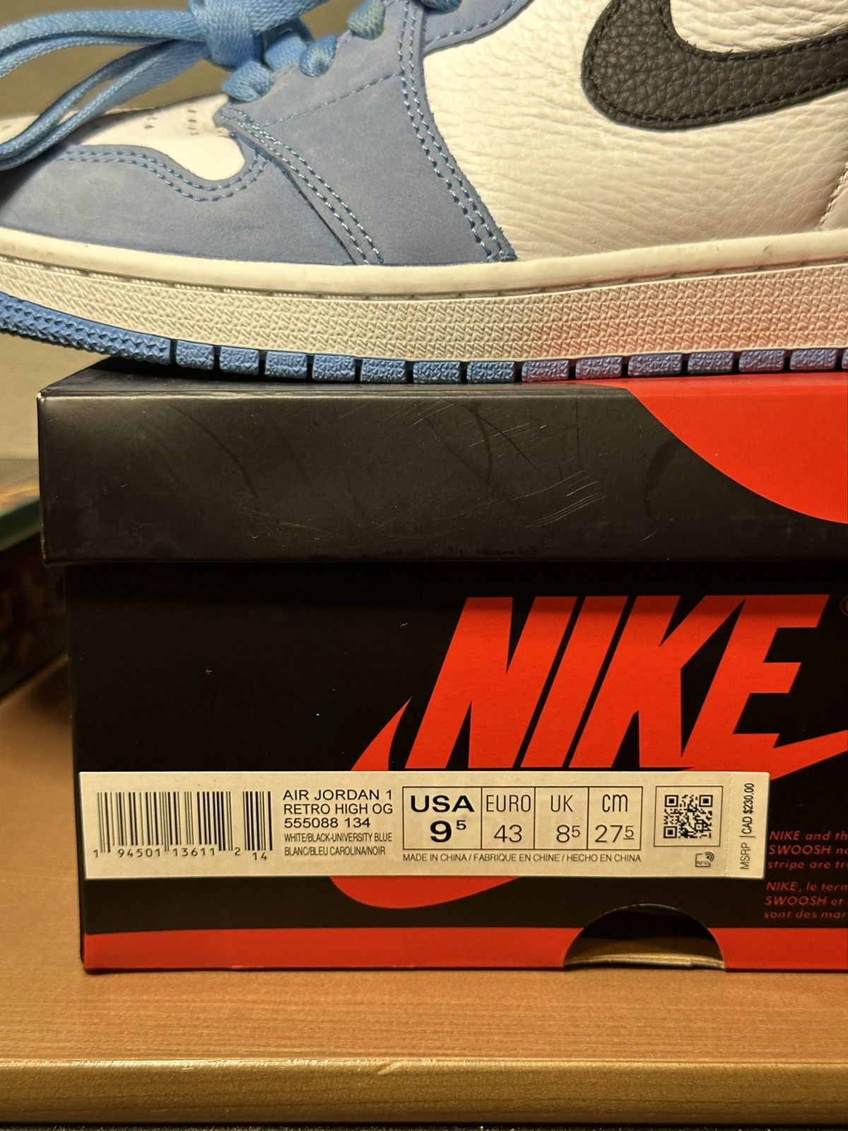 Jordan Brand × Nike Jordan 1 Retro High University Blue Size US 9.5 / EU 42-43 - 5 Thumbnail