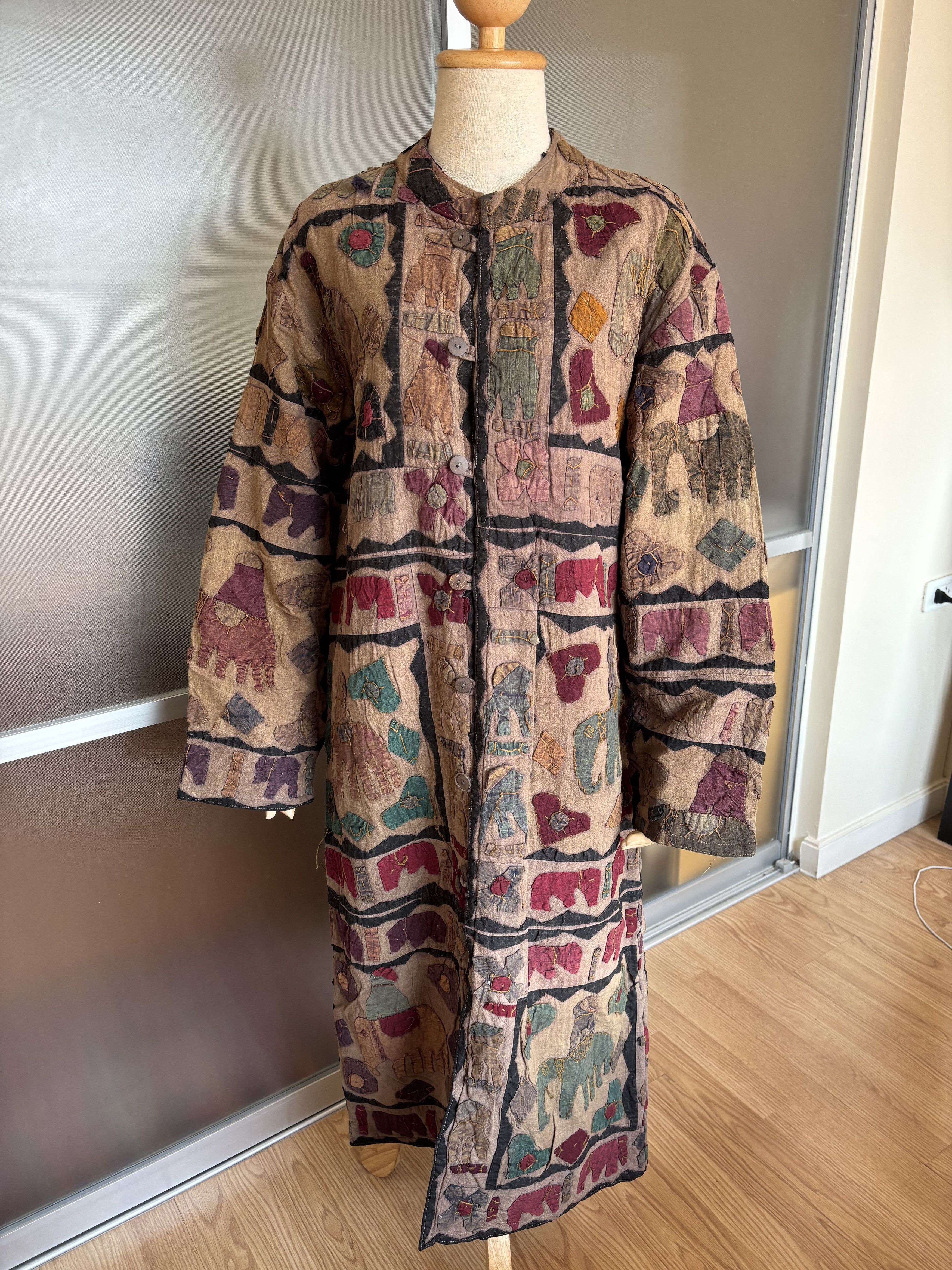 Handmade Vintage Indian Patchwork Handmade Long Winter Women Dress Size S / US 4 / IT 40 - 13 Thumbnail