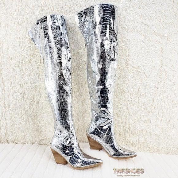 Other Size 6 Centura Silver Country Western thigh high Cowgirl Boo Size US 6 / IT 36 - 1 Thumbnail