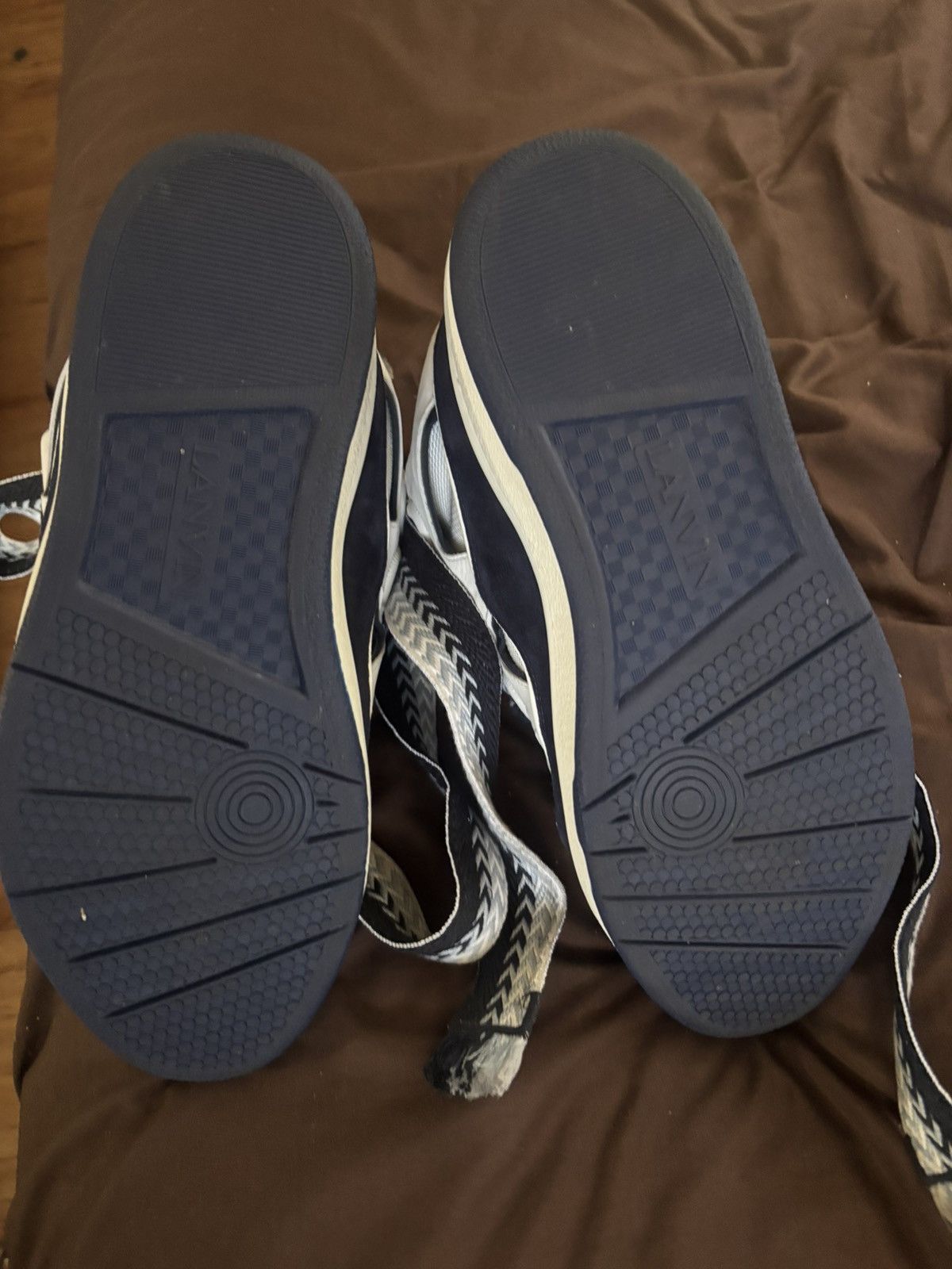 Lanvin Lanvin Curb Sneakers 'White Navy Blue' Size US 11.5 / EU 44-45 - 6 Thumbnail