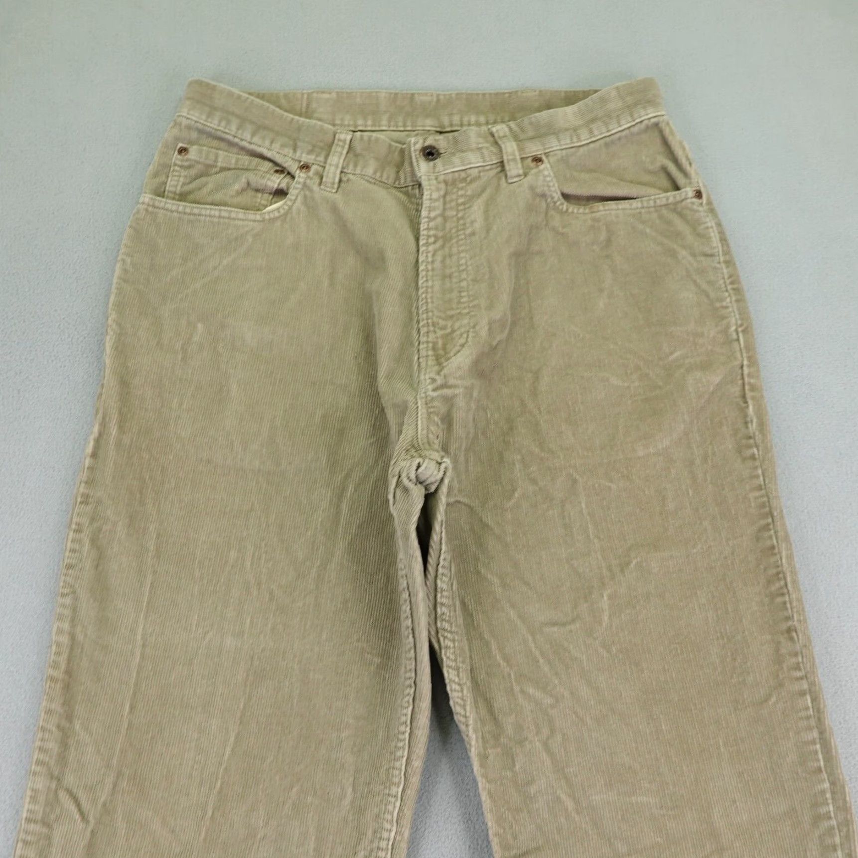 Vintage LL Bean Pants Mens 34 Khaki Beige Tan Corduroy Chino Straight Leg Outdoors Size US 34 / EU 50 - 2 Thumbnail