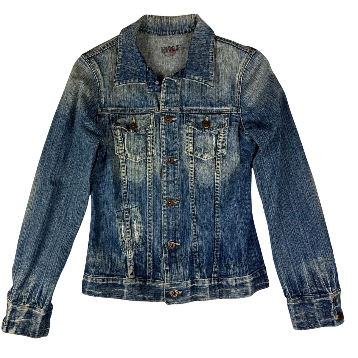 BKE BKE 67 Distressed Denim Blue Jean Jacket - Women's M Size M / US 6-8 / IT 42-44 - 1 Thumbnail