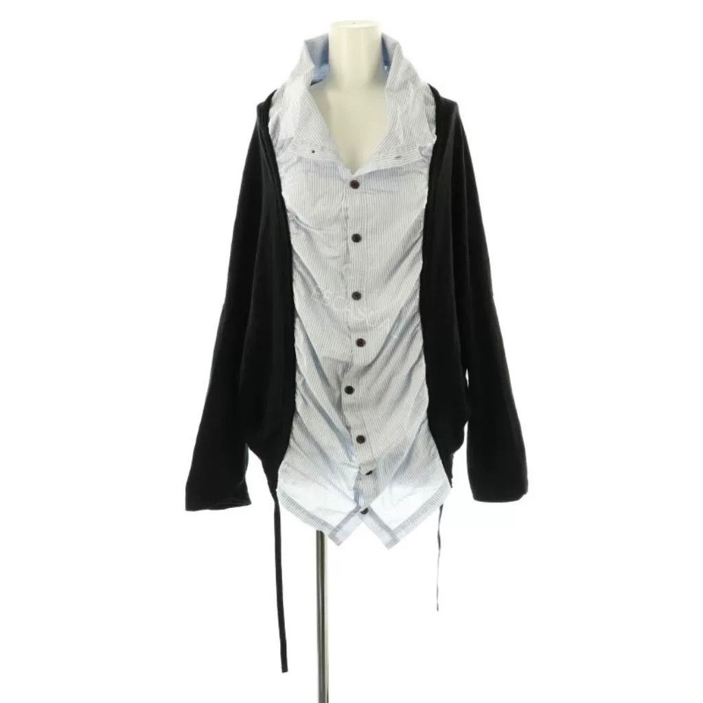 Y's Y's Black and Blue Striped Cardigan Size S / US 4 / IT 40 - 1 Thumbnail