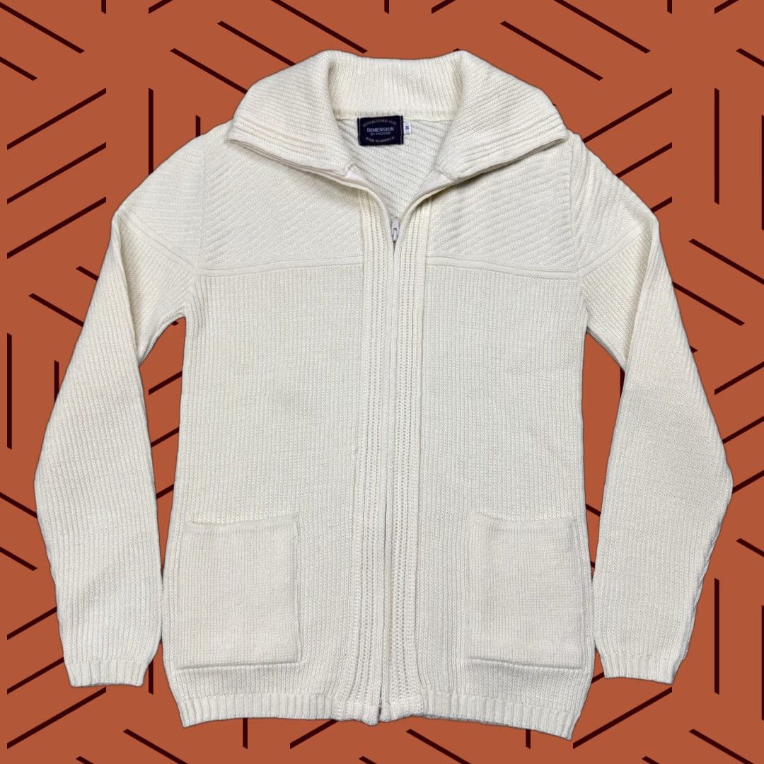 Vintage VINTAGE 70s Dimension USA Mens Full Zip Cardigan Sweater Acrylic Ivory Retro Casual Mens M Size US M / EU 48-50 / 2 - 1 Thumbnail