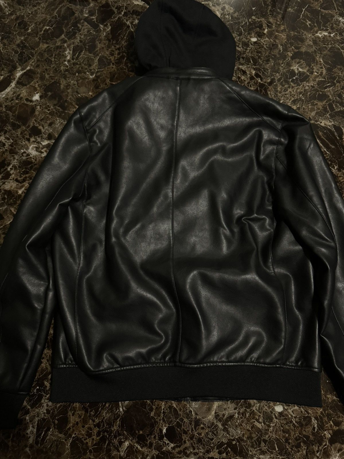 Zara Zara Leather Jacket with Hoodie Size US XL / EU 56 / 4 - 4 Thumbnail