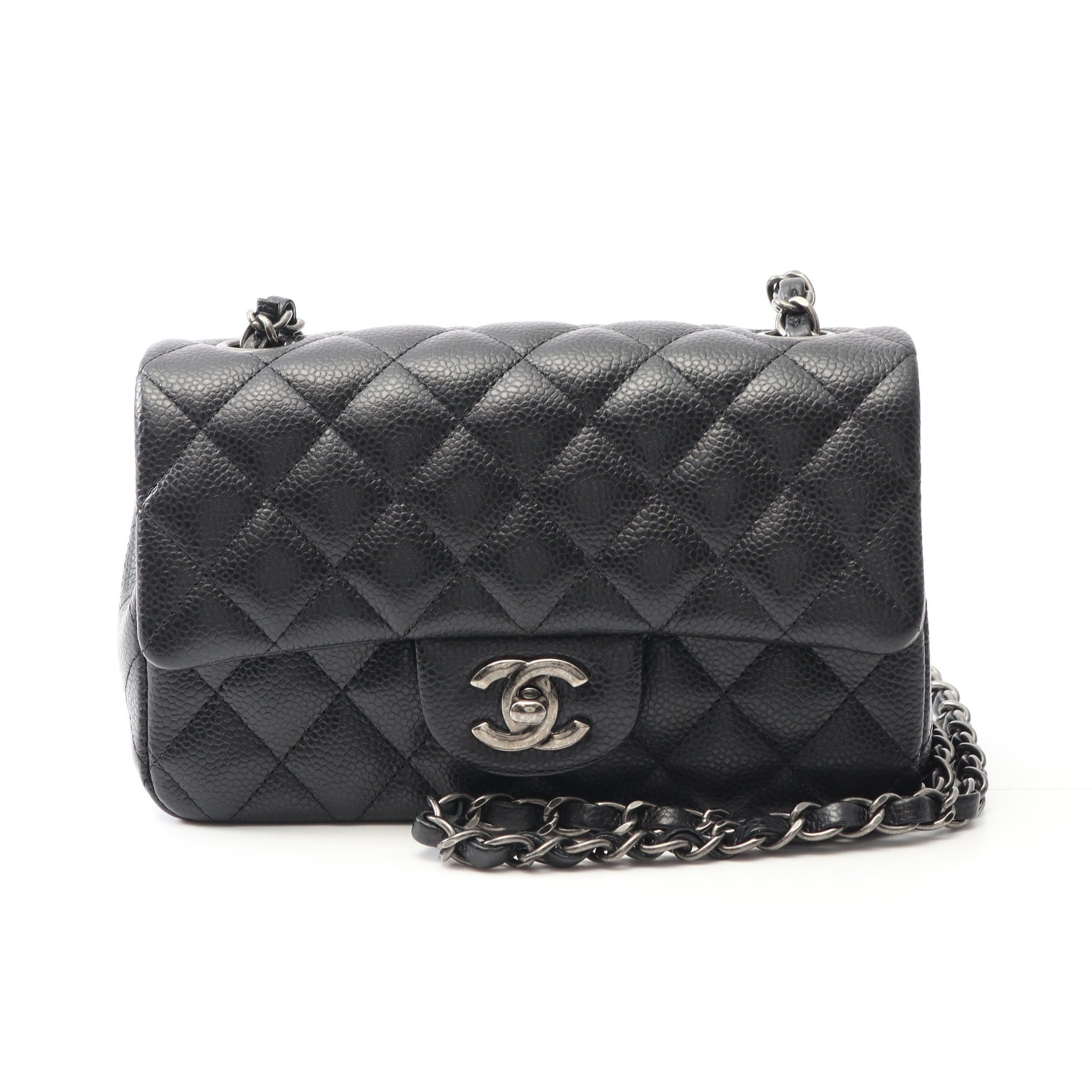 Chanel Chanel Mini Matelasse 20 Chain Shoulder Bag Caviar Skin Black Antique Silver Hardware Size ONE SIZE - 1 Thumbnail