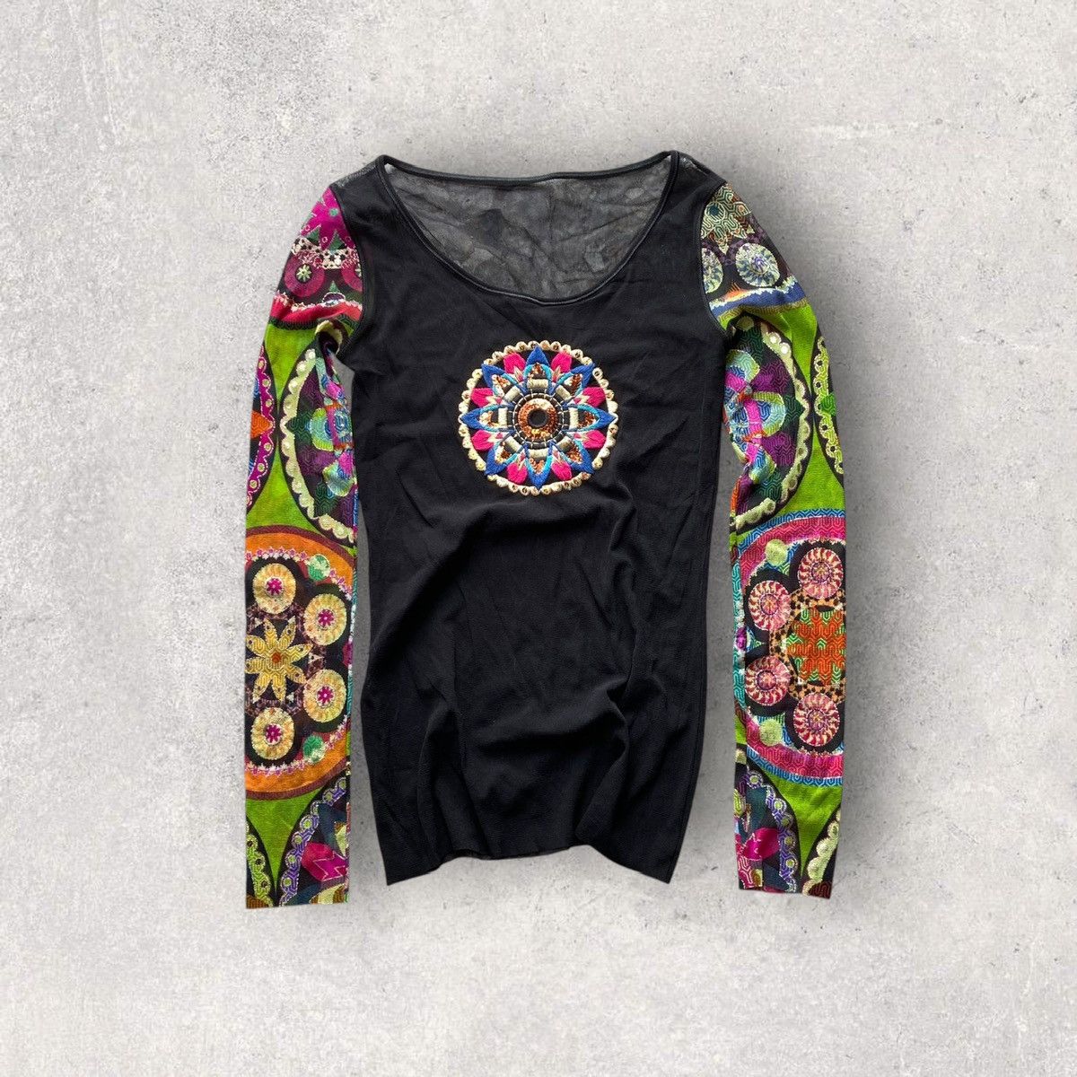 Hysteric Glamour 00s Jean Paul Gaultier Style Long Sleeve T Shirt Tee Y2K Size M / US 6-8 / IT 42-44 - 1 Thumbnail