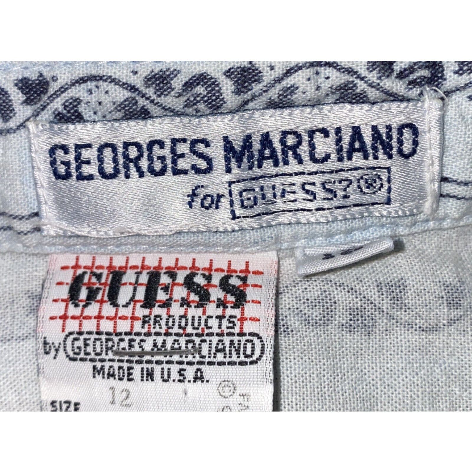 Guess VINTAGE Guess Shirt Women Gray 100% Cotton Long Sleeve Button-Up Size 12 Geometric USA Made Womens Size XL / US 12-14 / IT 48-50 - 6 Thumbnail
