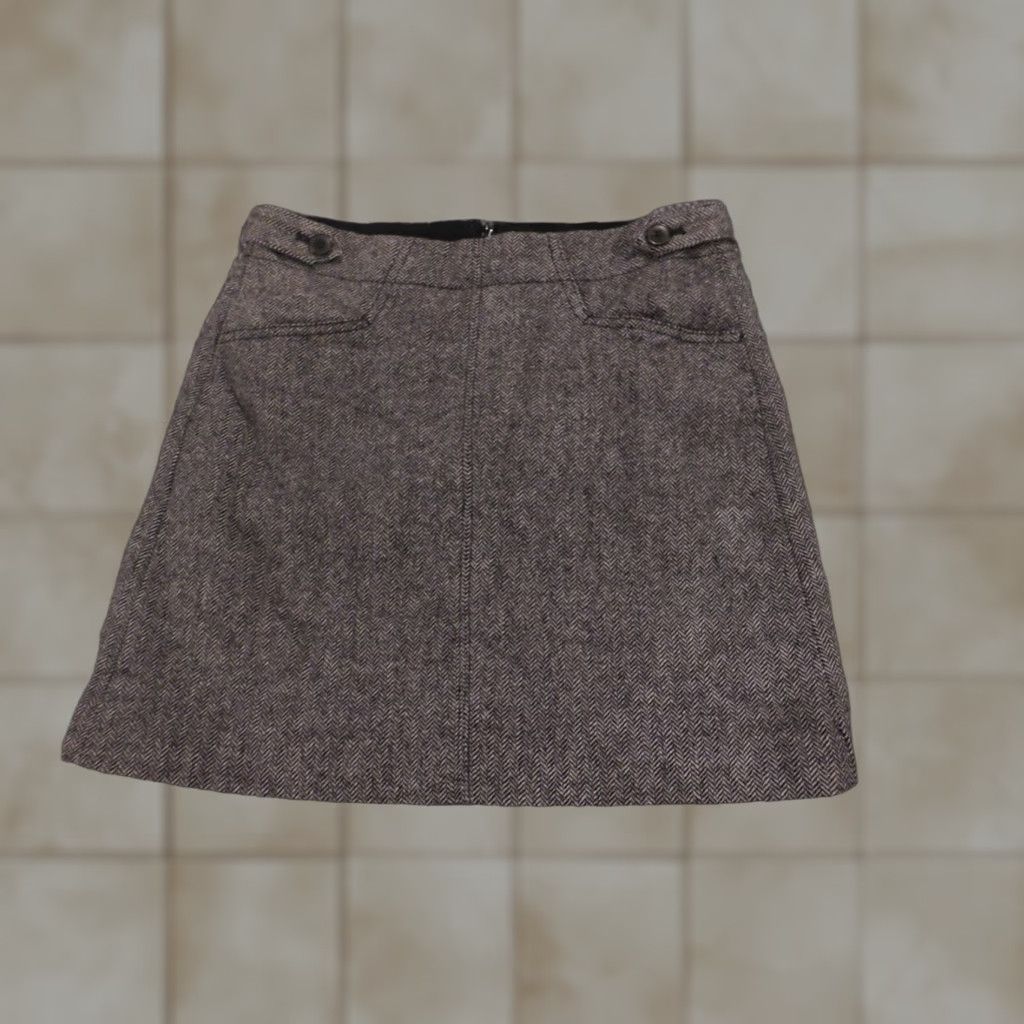 Madewell Madewell Skirt Women (Womens) 2 Gray A-Line Wool Mini Zip Pockets Short Lined Casual Modern Size 26" / US 2 / IT 38 - 1 Thumbnail