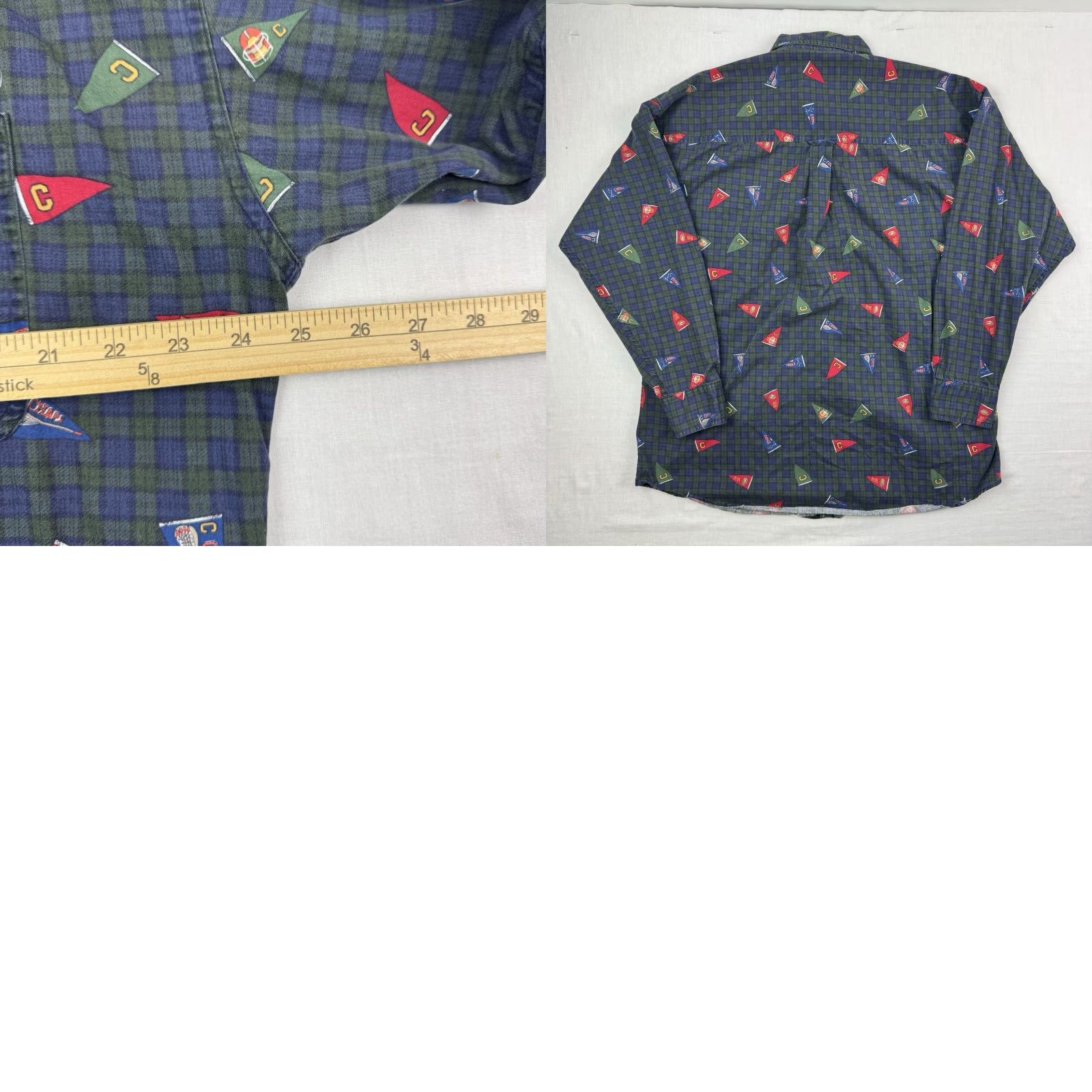 Chaps VINTAGE Chaps Ralph Lauren Men's Button-Down Shirt Adult Large Plaid Flag 90s Green Size US L / EU 52-54 / 3 - 8 Thumbnail