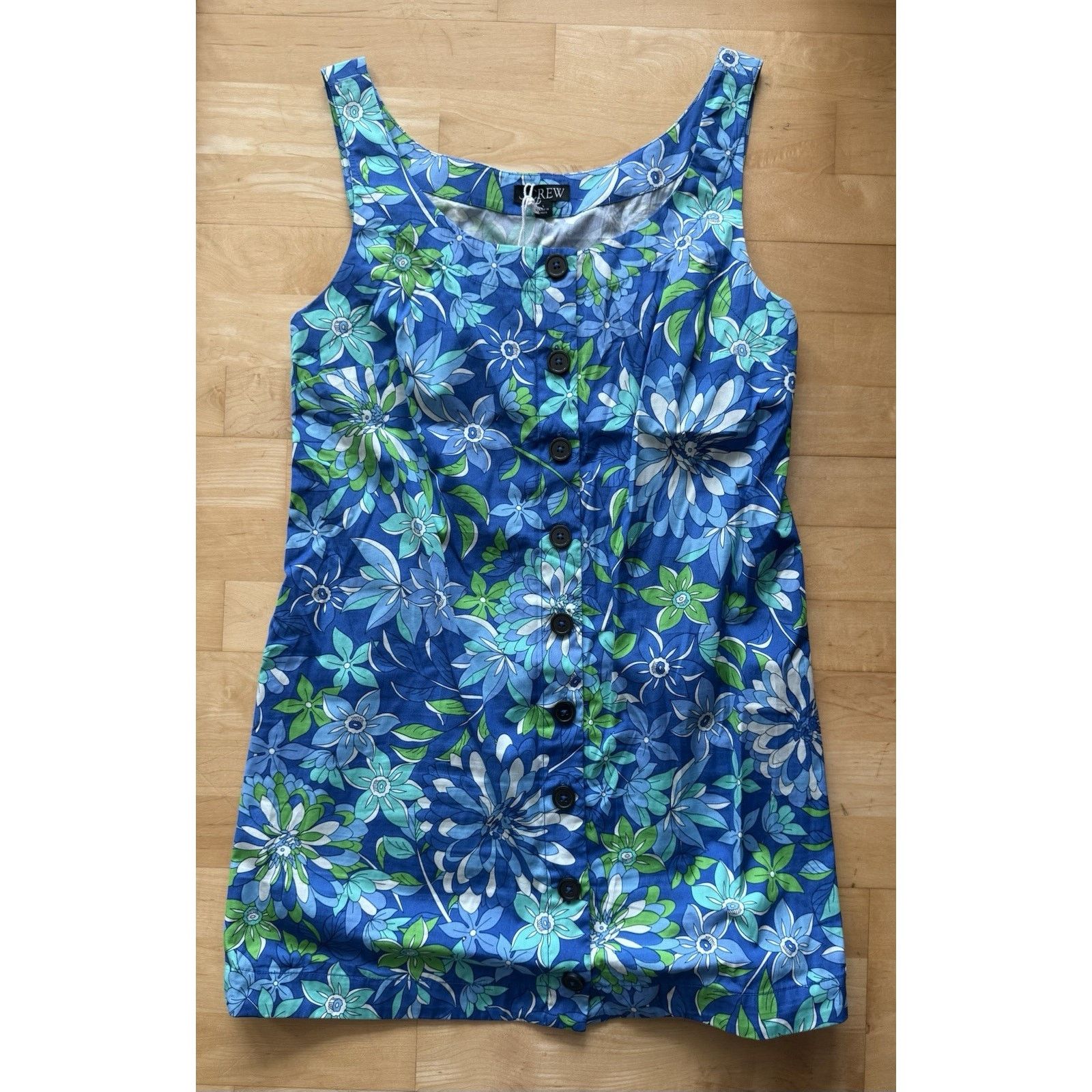 J.Crew nwt JCrew Button-front shift dress in cobalt floral Tropical Size L / US 10 / IT 46 - 2 Thumbnail