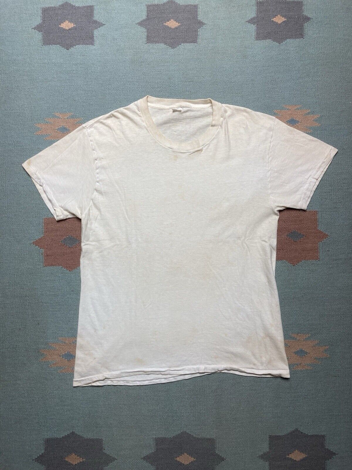 JCPenney × Vintage Vtg 70s blank white t shirt JCPenney worn soft cotton large Size US L / EU 52-54 / 3 - 1 Thumbnail