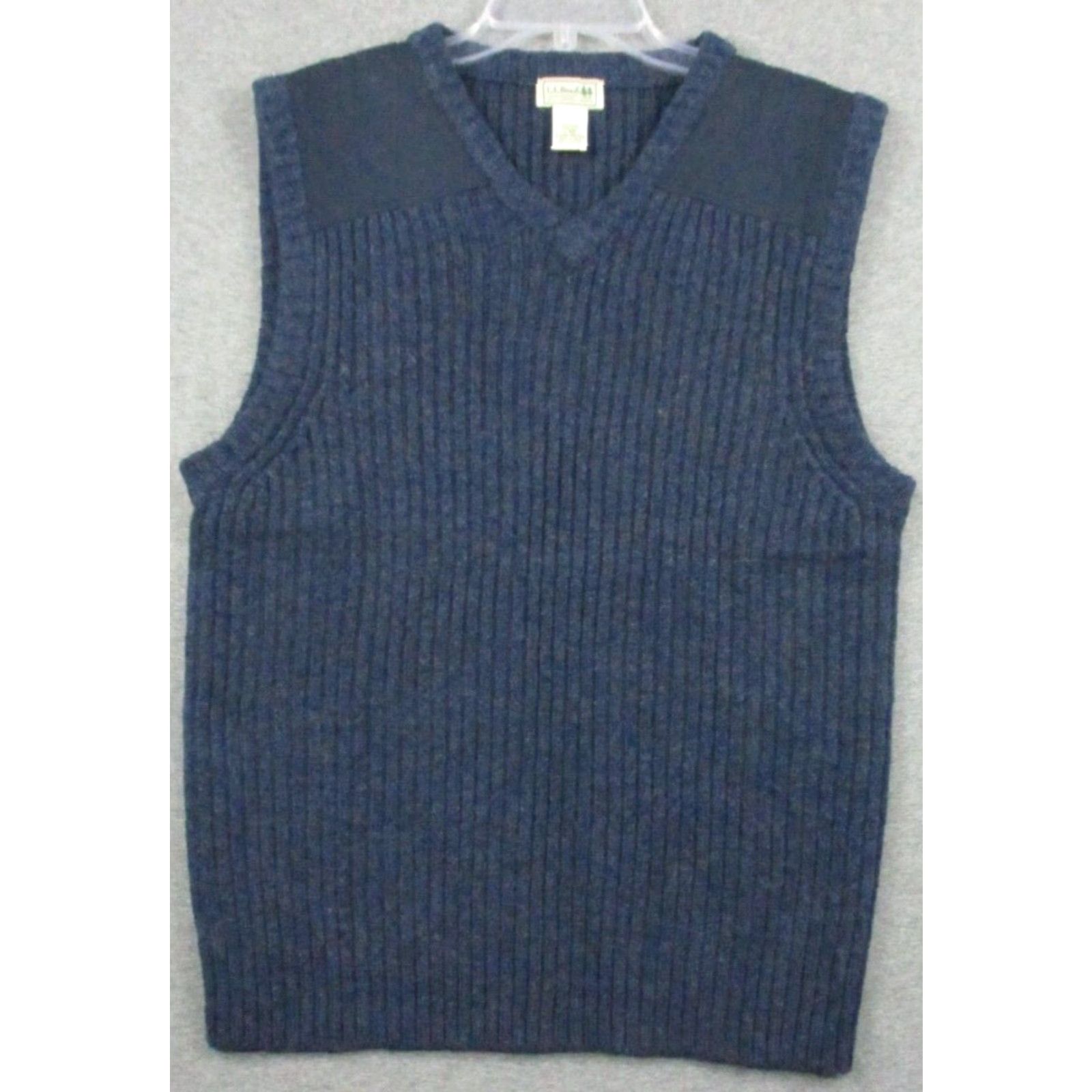 Vintage LL Bean Sweater Vest Mens Large Navy Lambswool Cable Knit Pullover Size US L / EU 52-54 / 3 - 2 Thumbnail