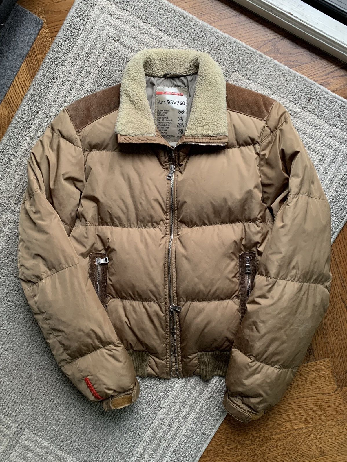 Prada Prada Jacket SGV760 Down Bomber Winter Coat Shearling Linea Size US M / EU 48-50 / 2 - 3 Thumbnail