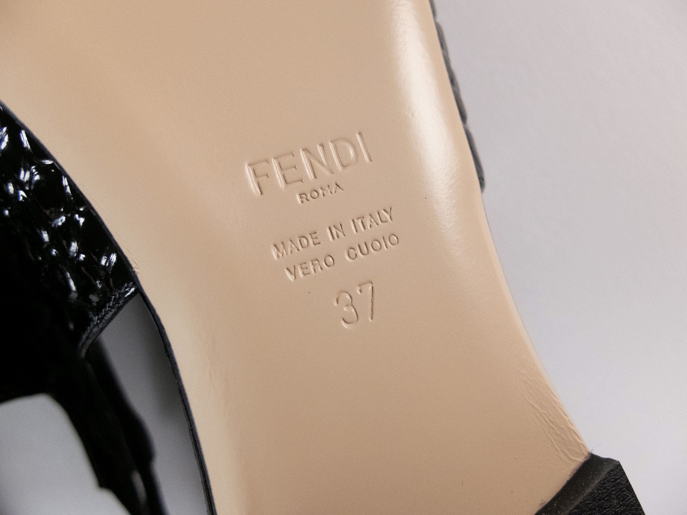 Fendi FENDI Colibri Lite black leather slingback flat shoes 7 37 Size US 7 / IT 37 - 9 Thumbnail