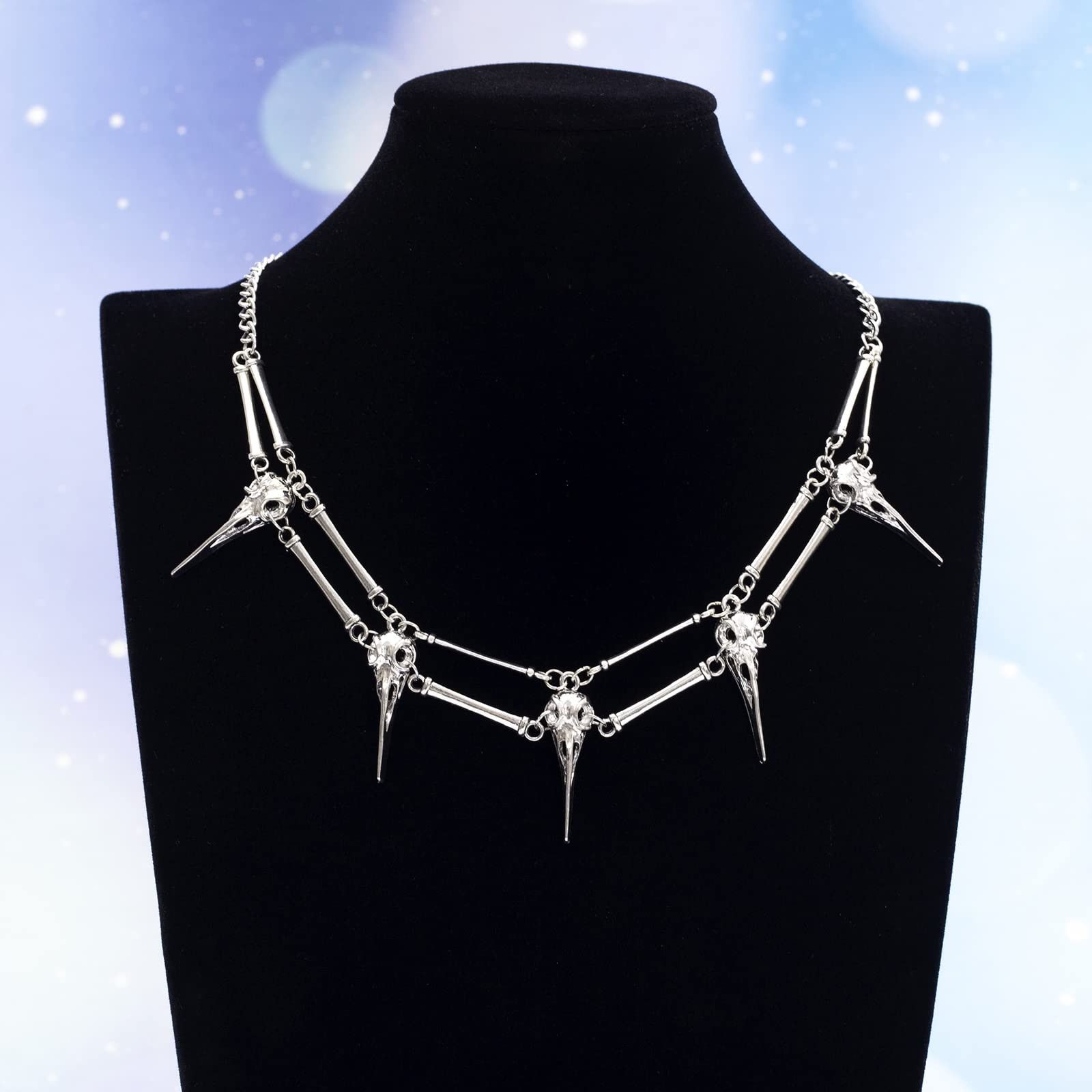 Other Bird Skull Choker Evil Skeleton Pagan Wizard Necklace Size ONE SIZE - 1 Thumbnail