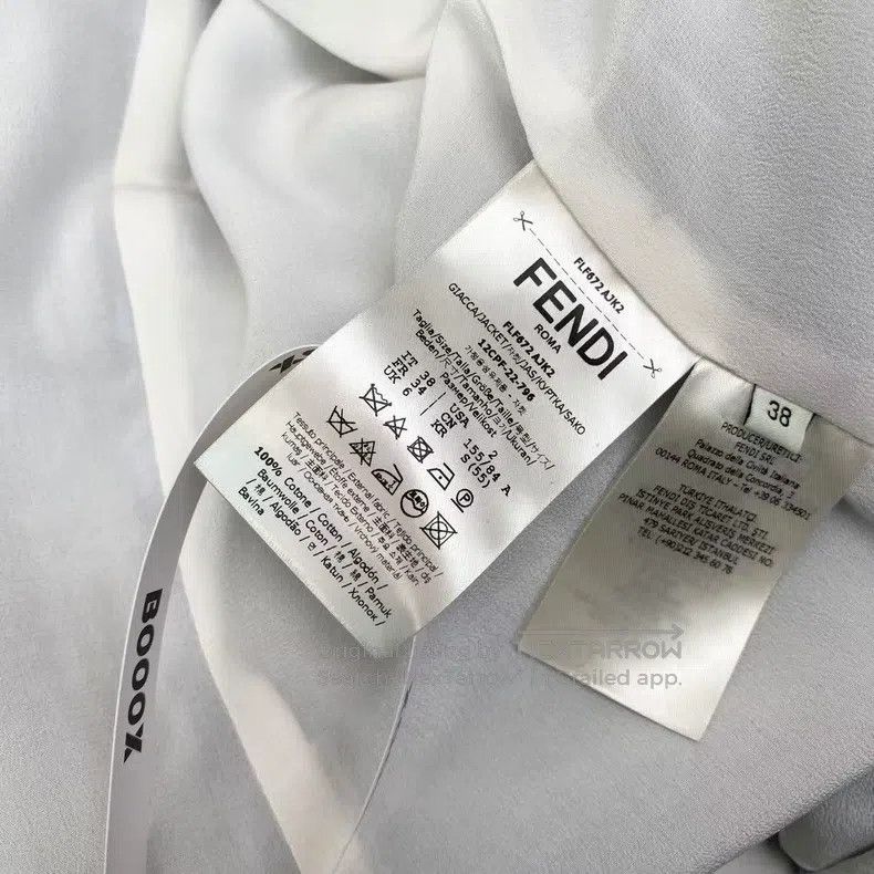 Fendi Fendi Cotton Full-Print Letter Logo Denim Blazer Size XS / US 0-2 / IT 36-38 - 4 Thumbnail
