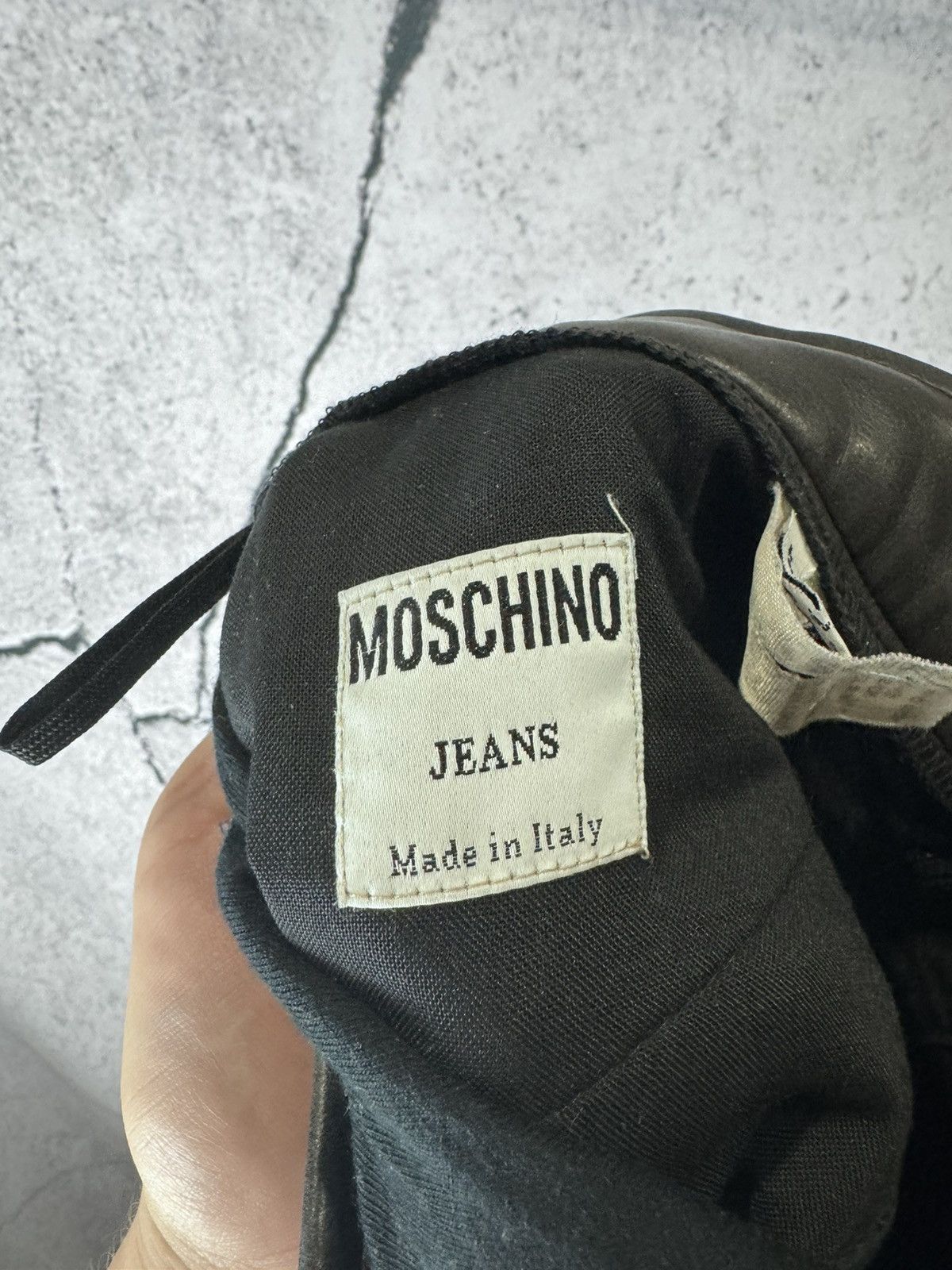 Moschino Vintage Moschino y2k Women Black Eco Leather Pants Size 35" - 3 Thumbnail