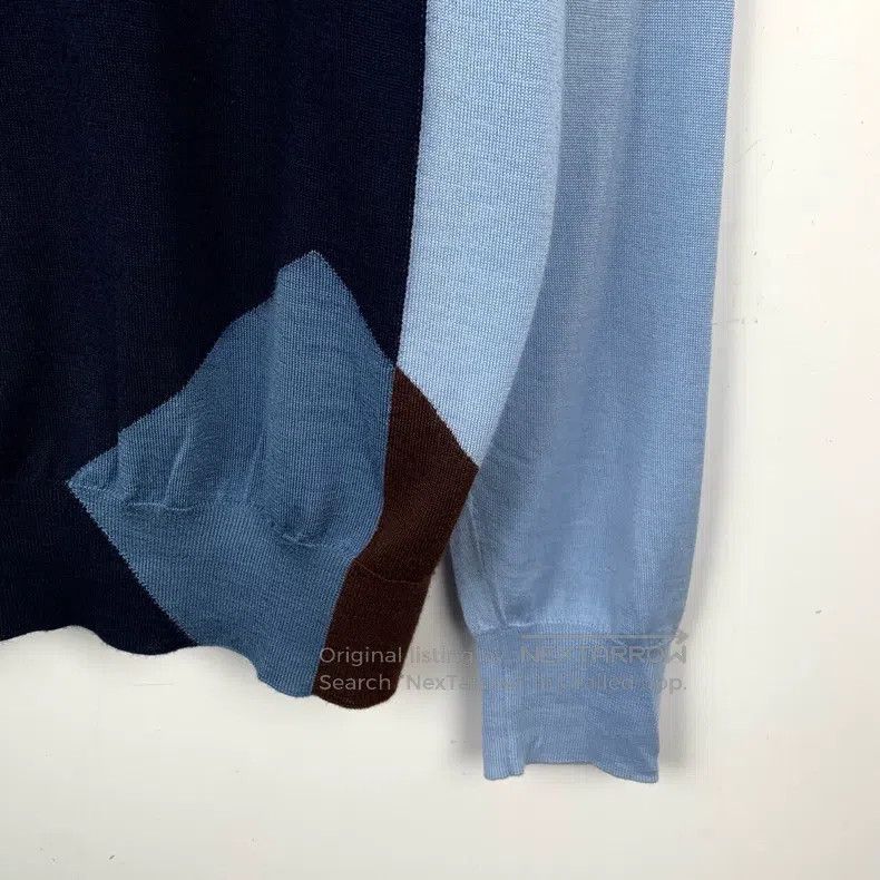Hermes Hermes Color-blocked round-neck cashmere knit sweater Size US XL / EU 56 / 4 - 4 Thumbnail