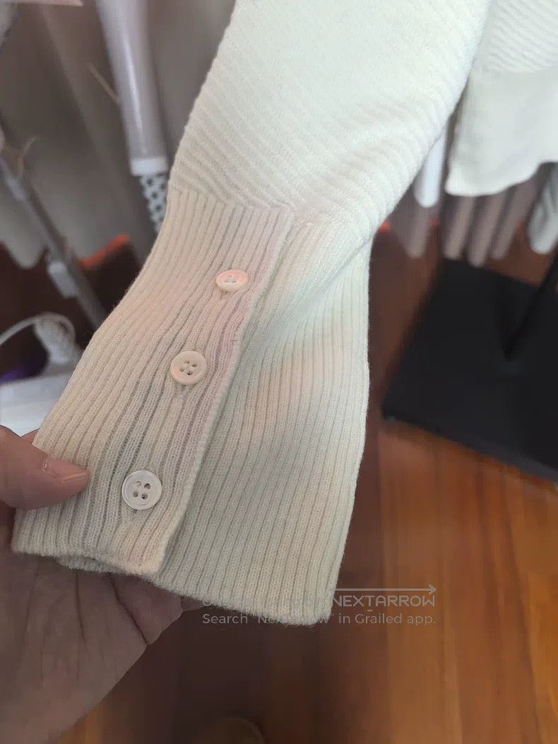 Thom Browne Thom Browne Wool Cardigan Beige Size US XL / EU 56 / 4 - 7 Thumbnail