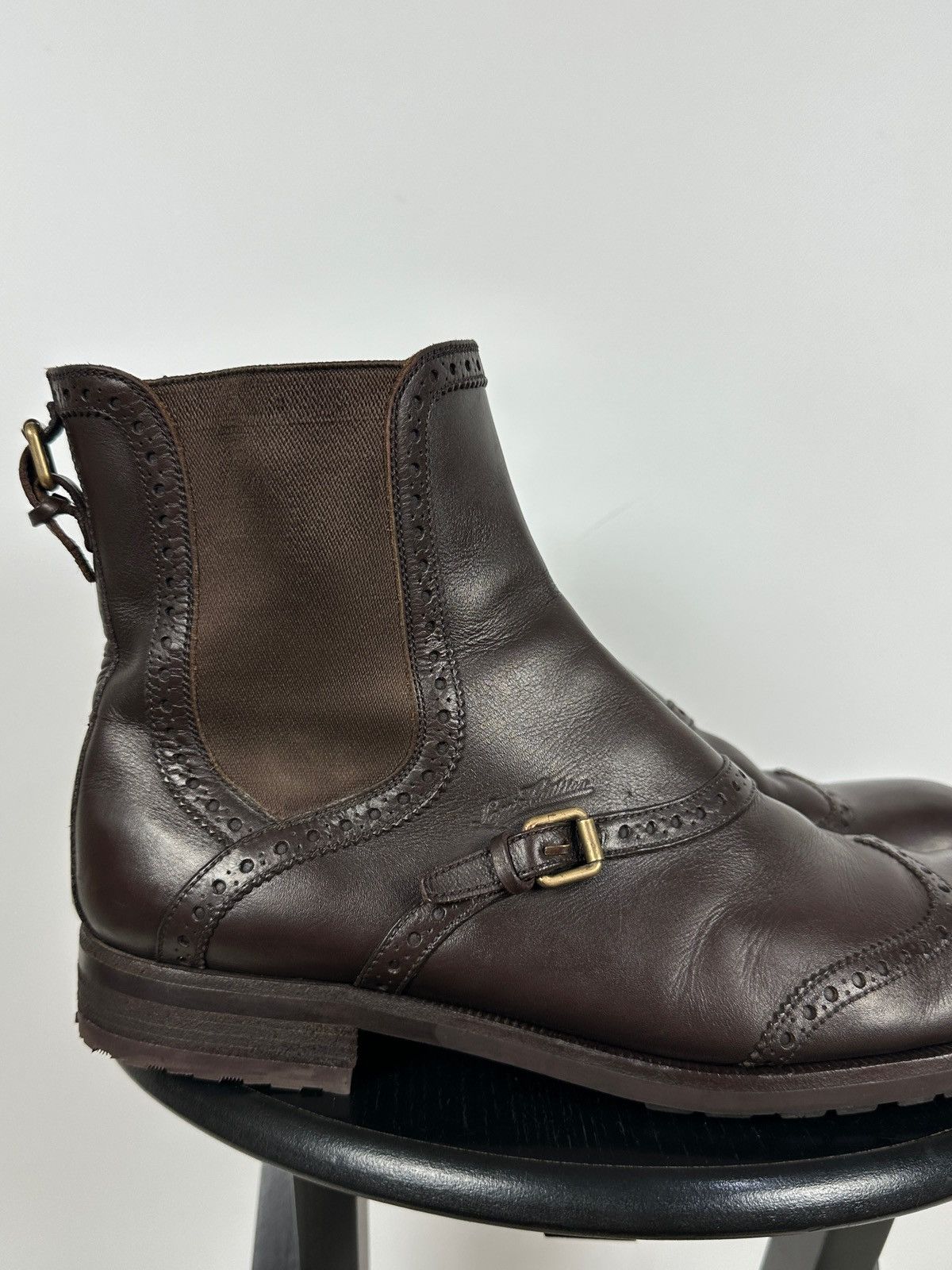 Louis Vuitton Louis Vuitton Brown Leather Chelsea Wingtip Brogue Boots Size US 12 / EU 45 - 6 Thumbnail