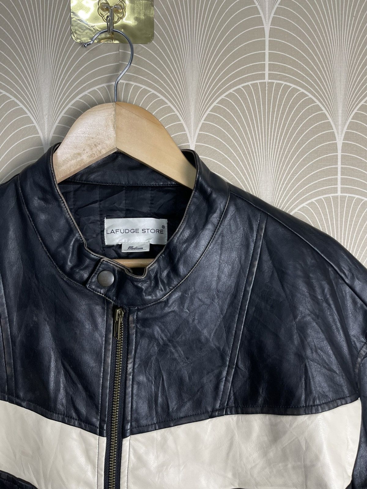 Japanese Brand × Vintage VINTAGE LAFUDGE STORE BOMBER LEATHER JACKET RARE Size US M / EU 48-50 / 2 - 8 Thumbnail