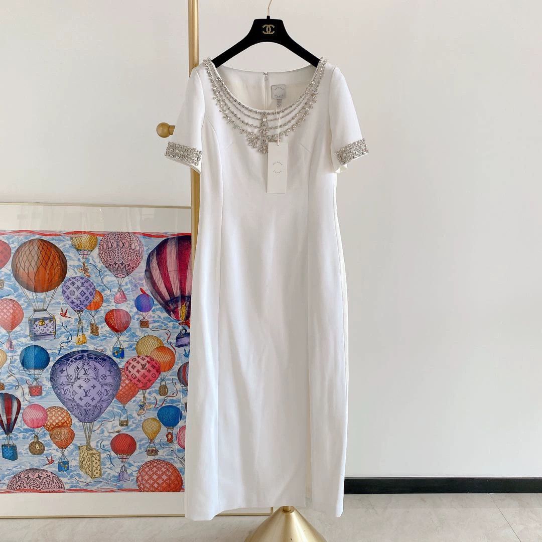 Other HuiShanZhang White Crystal Dress Uk6 Consigned Size XS / US 0-2 / IT 36-38 - 1 Thumbnail