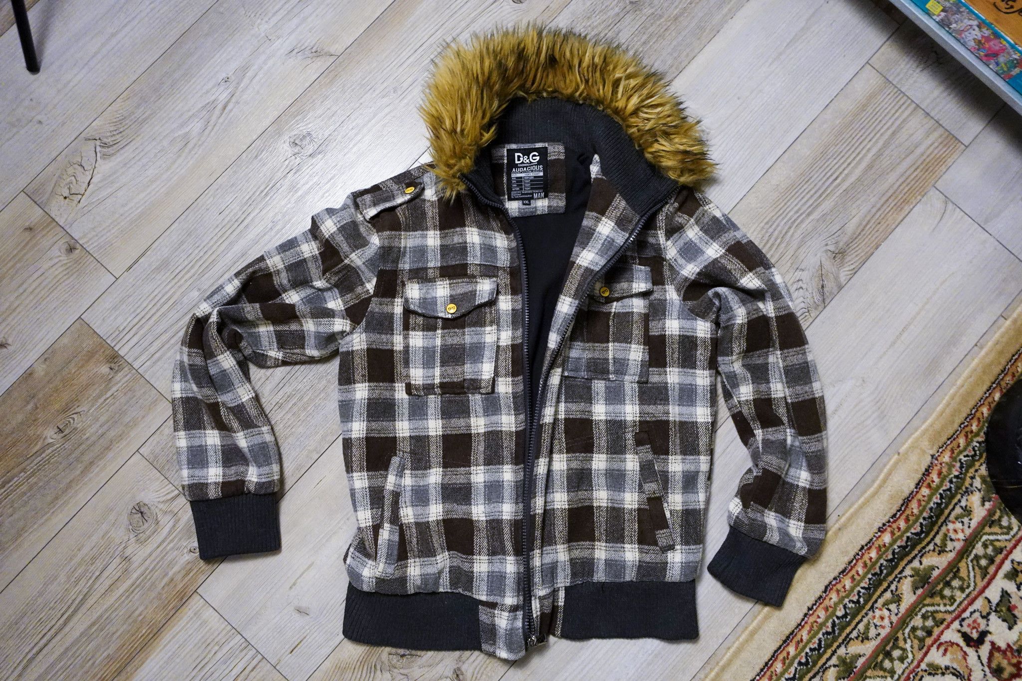 Hysteric Glamour Y2K 2010s Style Jacket Fur Checkered Size US XL / EU 56 / 4 - 2 Thumbnail