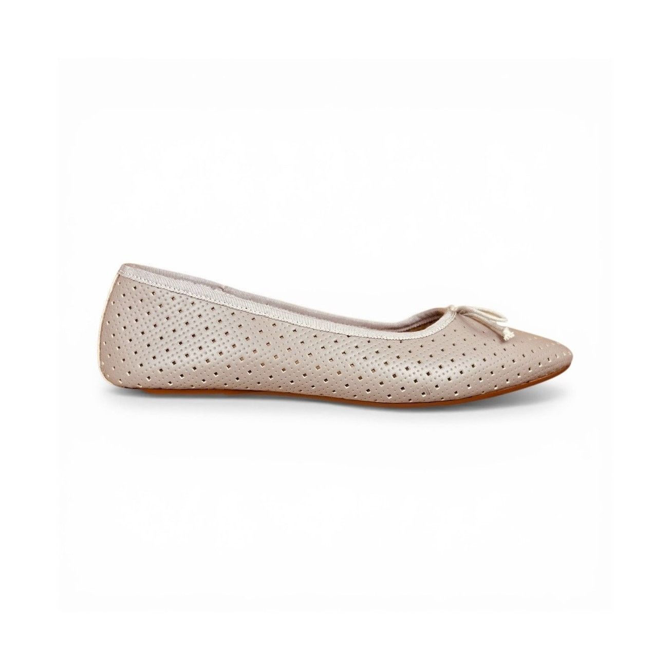 Other Emerald Taupe Greige Leather Ballet Flats Almond Toe EU 40 Size US 10 / IT 40 - 1 Thumbnail