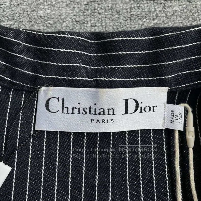 Dior Dior Classic little bee embroidered dark blue striped jack Size S / US 4 / IT 40 - 5 Thumbnail