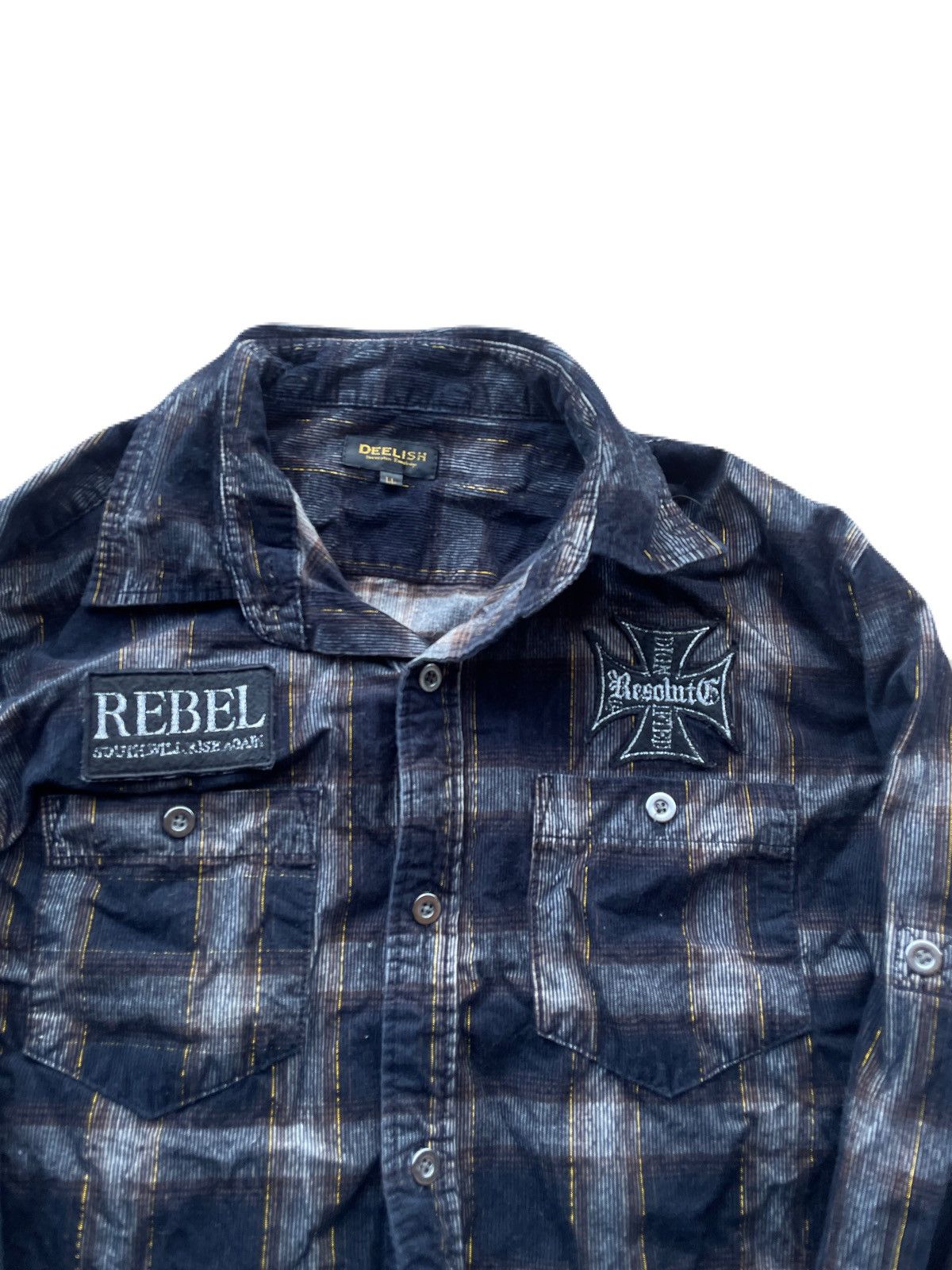 If Six Was Nine 2000s Japanese archive Vkei Patch Plaid Shirts Y2K Size US S / EU 44-46 / 1 - 5 Thumbnail