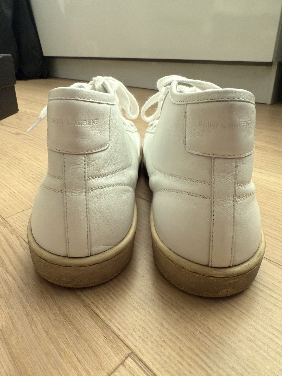 Saint Laurent Paris Saint Laurent Paris Mid Top Sneaker in White Size US 10 / EU 43 - 6 Thumbnail