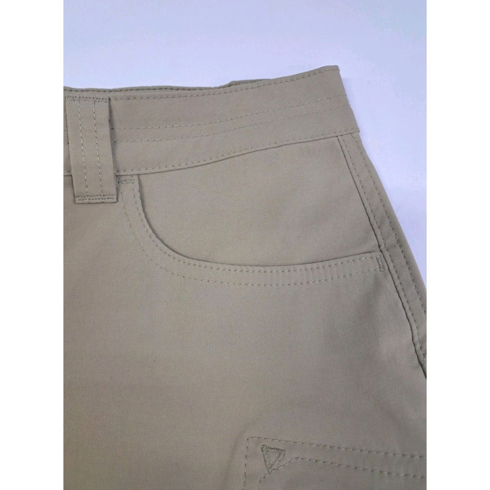 Eddie Bauer Eddie Bauer Womens Beige Chino Shorts Hiking Outdoors Size 16 Nylon Spandex Side Zip Pocket Regular Rise 7in Size 38" / US 16 / IT 52 - 6 Thumbnail