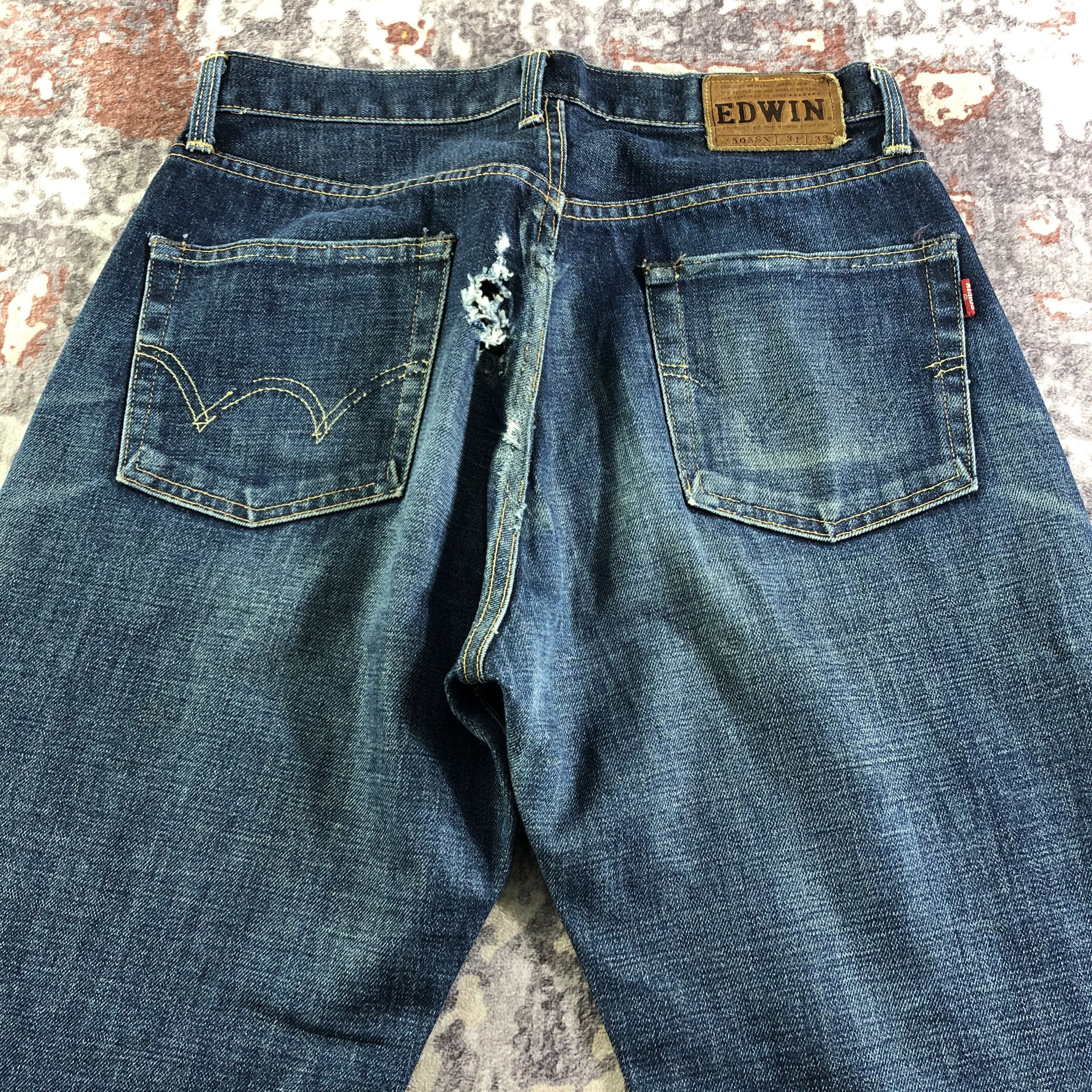 Edwin Vintage Blue Wash Edwin 505 Selvedge Jeans-JM3622 Size US 31 - 5 Thumbnail