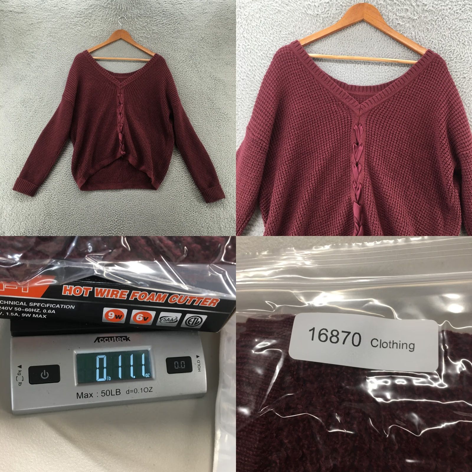 Vintage Peyton Jensen Pullover Sweater Womens M Burgendy Cotton Blend Long Sleeve Knit Shirt Mens? Size M / US 6-8 / IT 42-44 - 8 Thumbnail