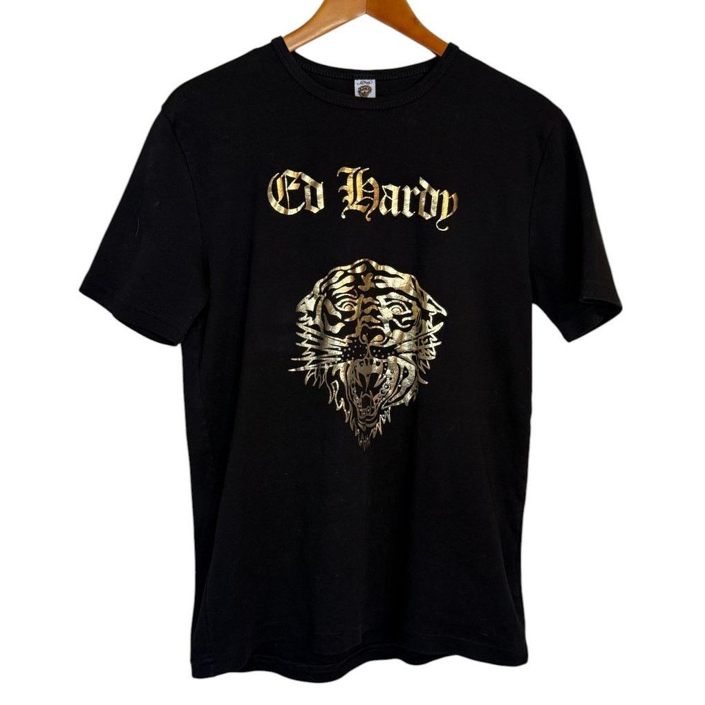 Ed Hardy Ed Hardy Shirt Women XXL Black Y2K Tiger EH Gold Print Size XXL / US 16-18 / IT 52-54 - 1 Thumbnail