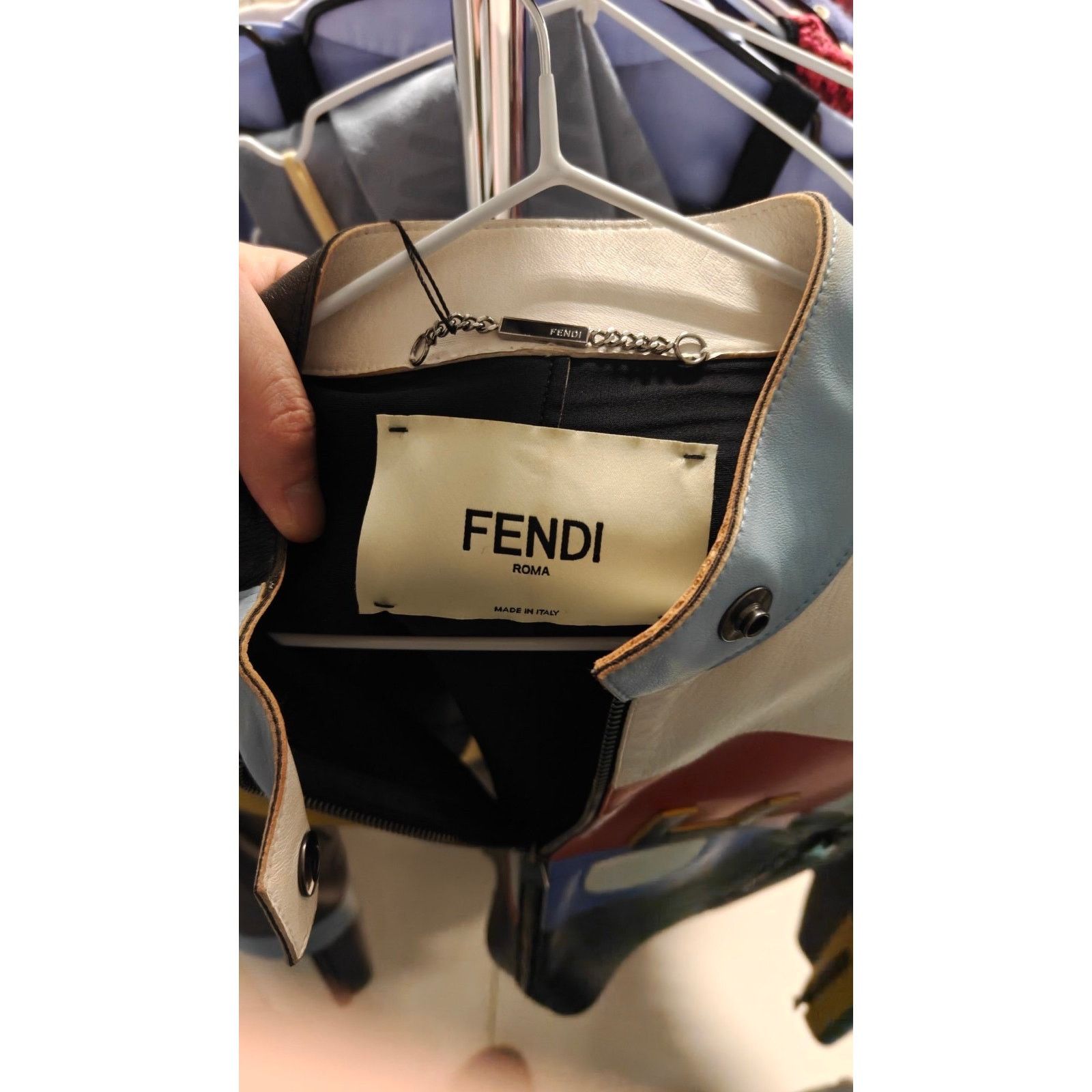 Fendi Fendi Multicolor Leather Cropped Jacket - Size 40 Size S / US 4 / IT 40 - 5 Thumbnail